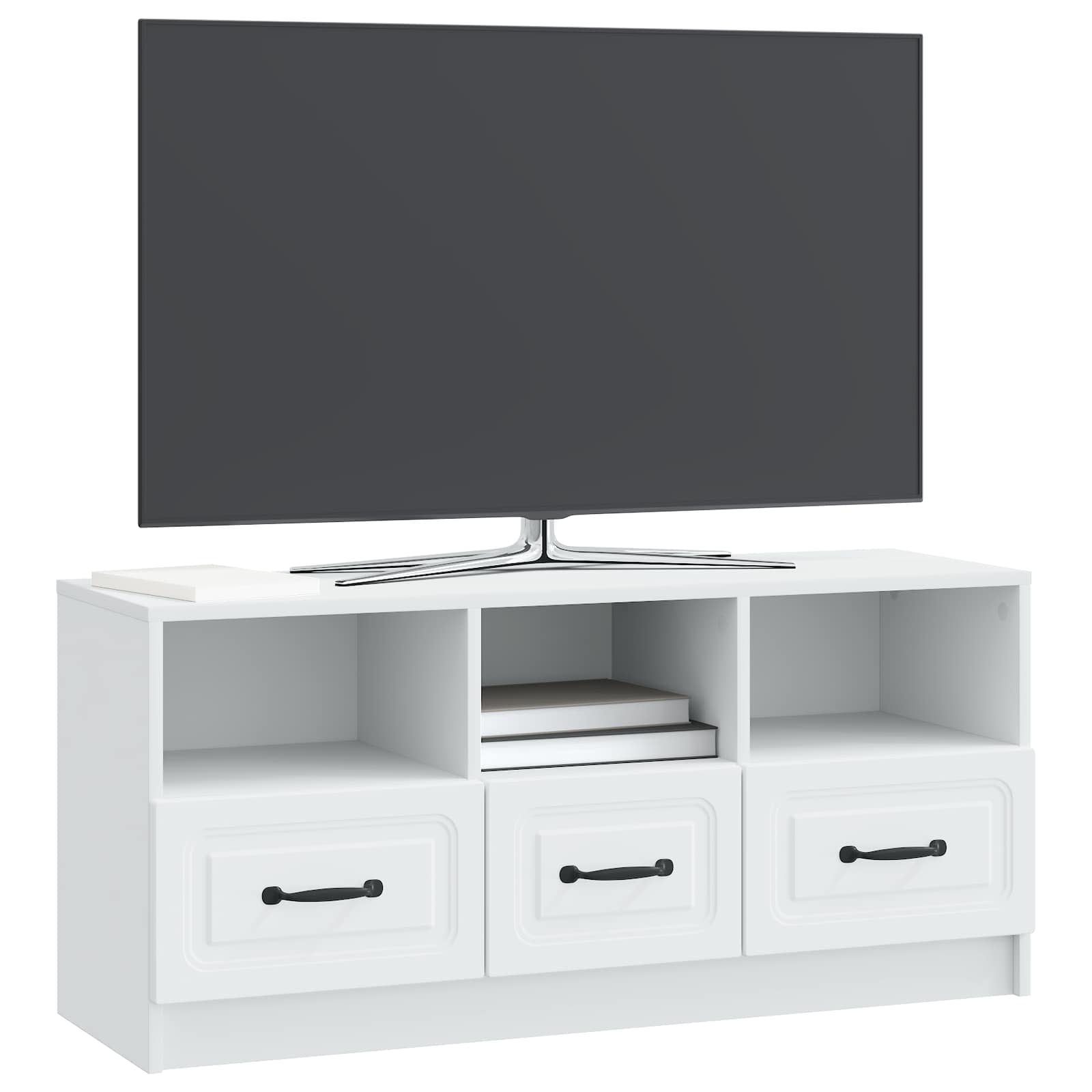 vidaXL TV-kast met lade Zwart 102 x 34,5 x 47 cm Bewerkt hout