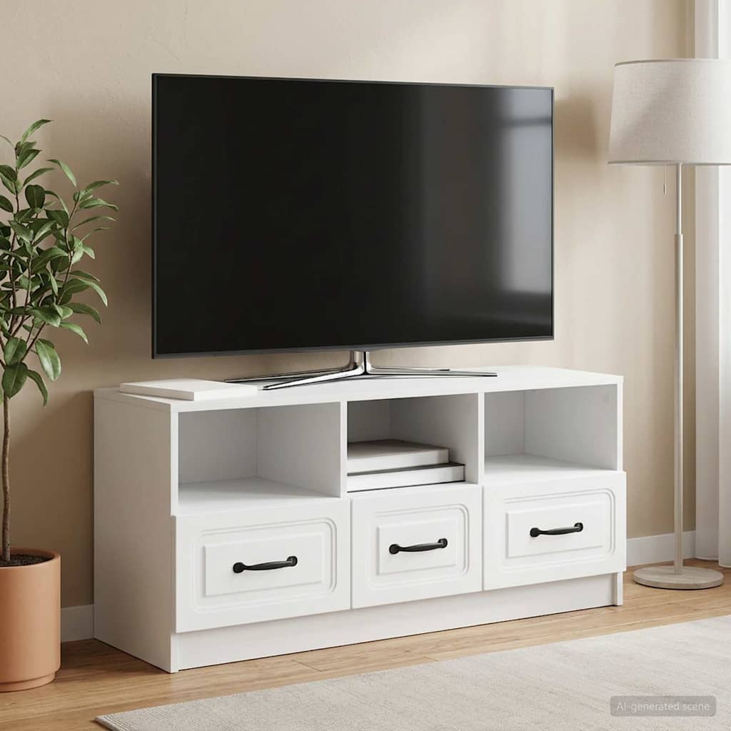 vidaXL TV-kast met lade Zwart 102 x 34,5 x 47 cm Bewerkt hout