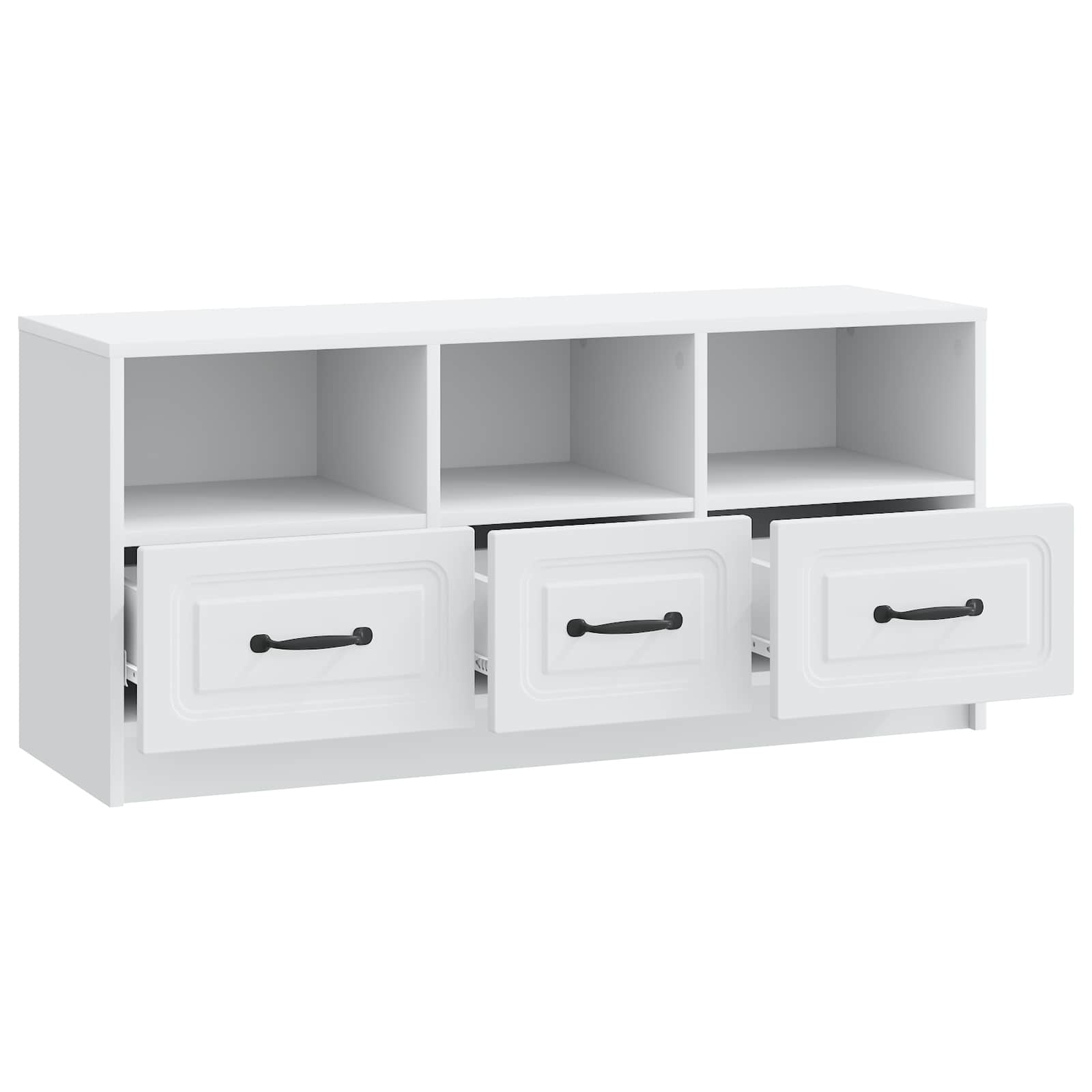 vidaXL TV-kast met lade Zwart 102 x 34,5 x 47 cm Bewerkt hout
