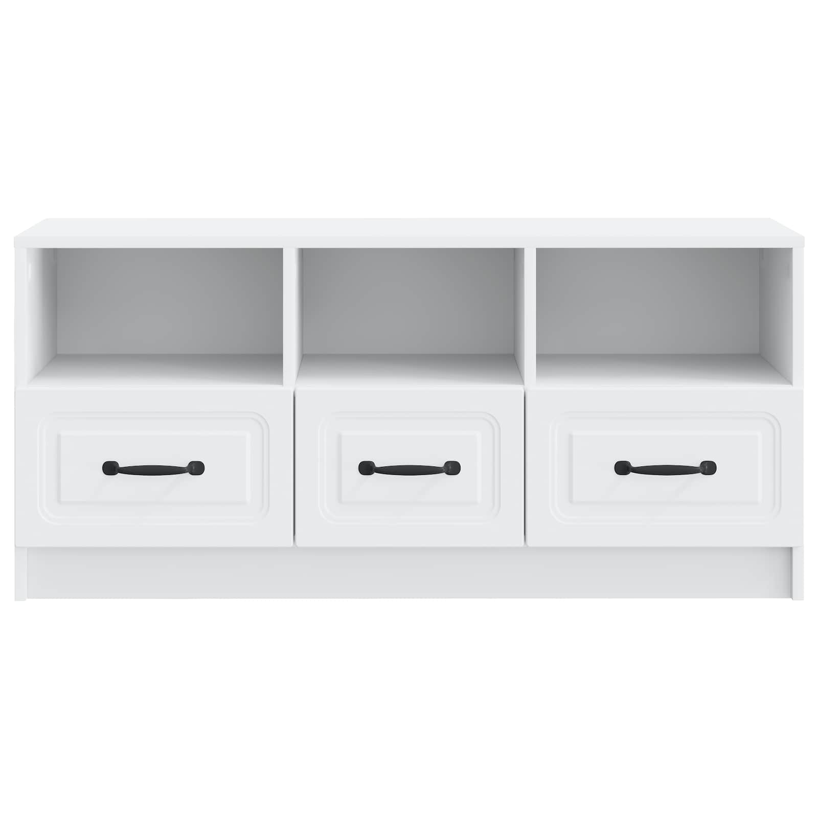 vidaXL TV-kast met lade Zwart 102 x 34,5 x 47 cm Bewerkt hout