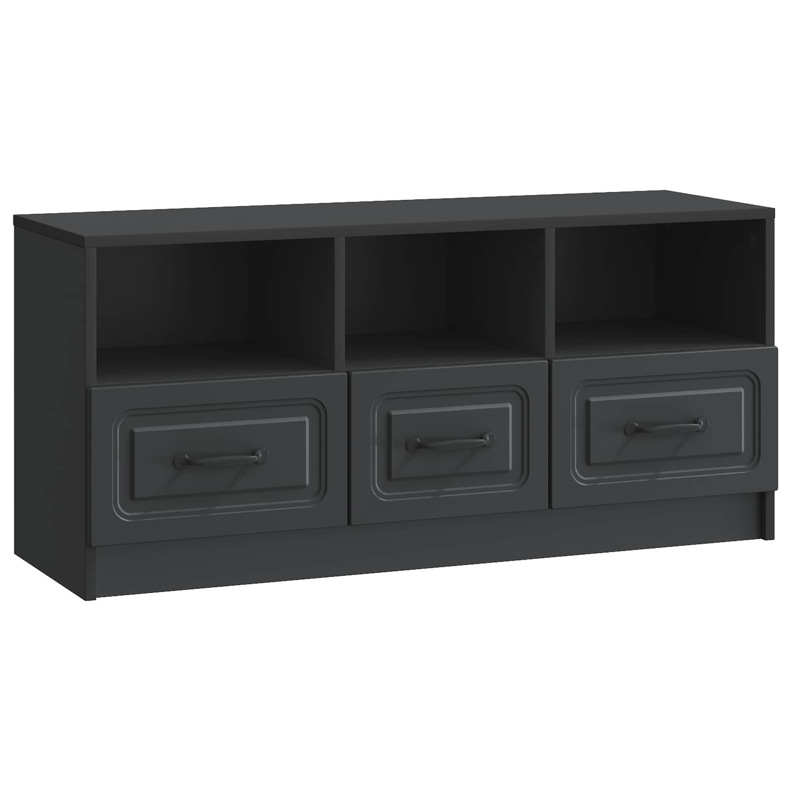 vidaXL TV-kast met lade Zwart 102 x 34,5 x 47 cm Bewerkt hout