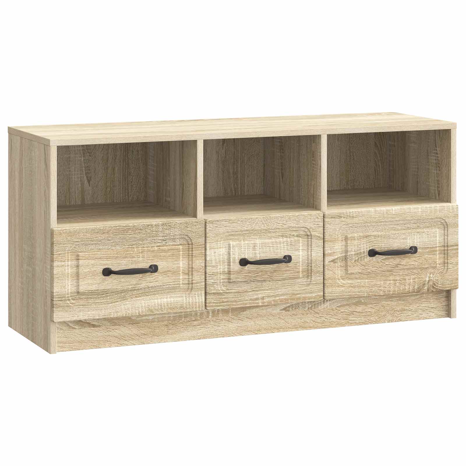 vidaXL TV-kast met lade Zwart 102 x 34,5 x 47 cm Bewerkt hout