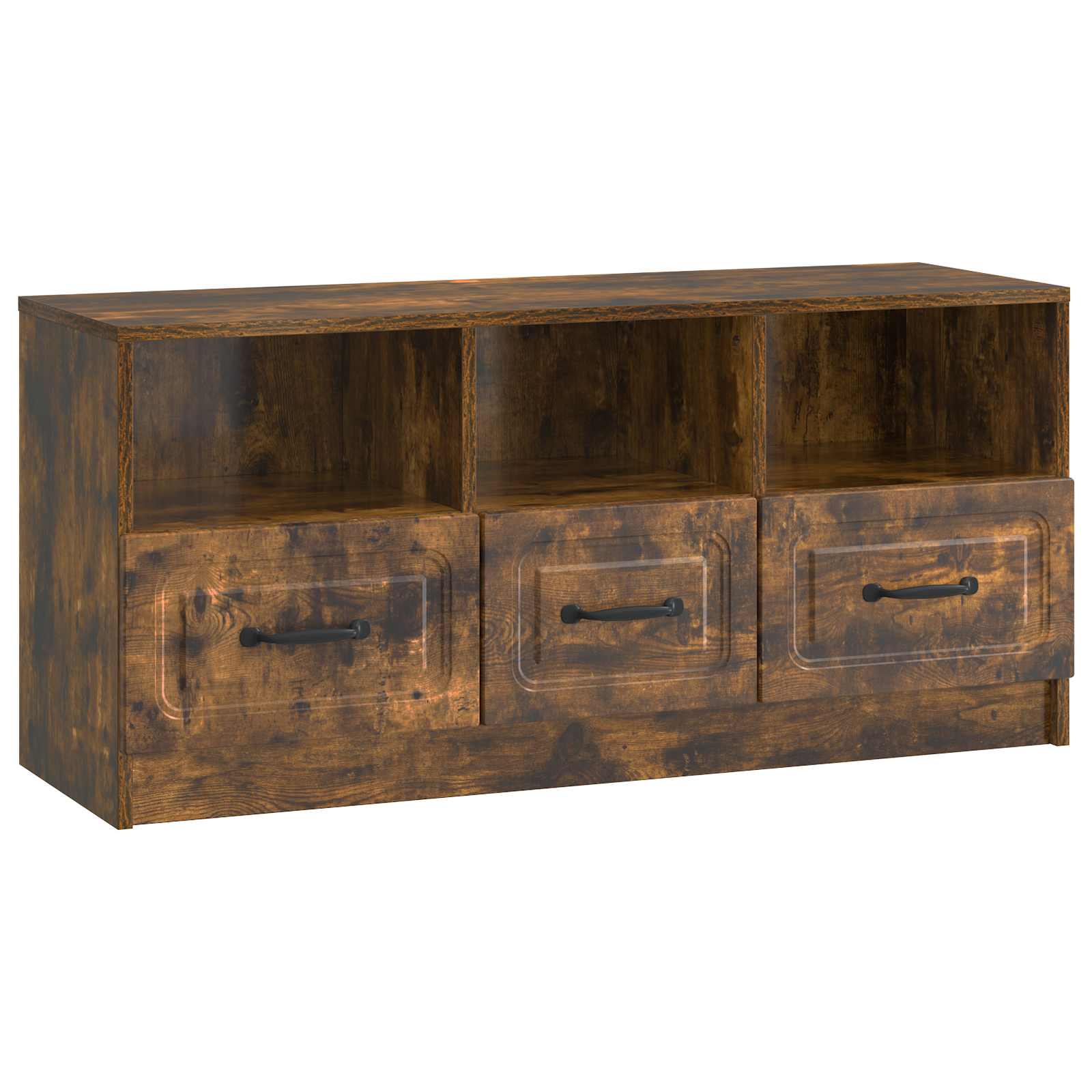 vidaXL TV-kast met lade Zwart 102 x 34,5 x 47 cm Bewerkt hout