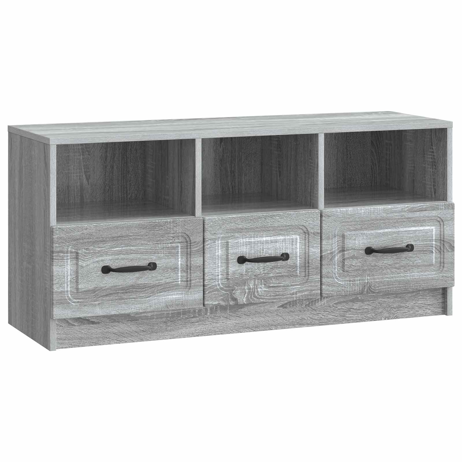 vidaXL TV-kast met lade Zwart 102 x 34,5 x 47 cm Bewerkt hout