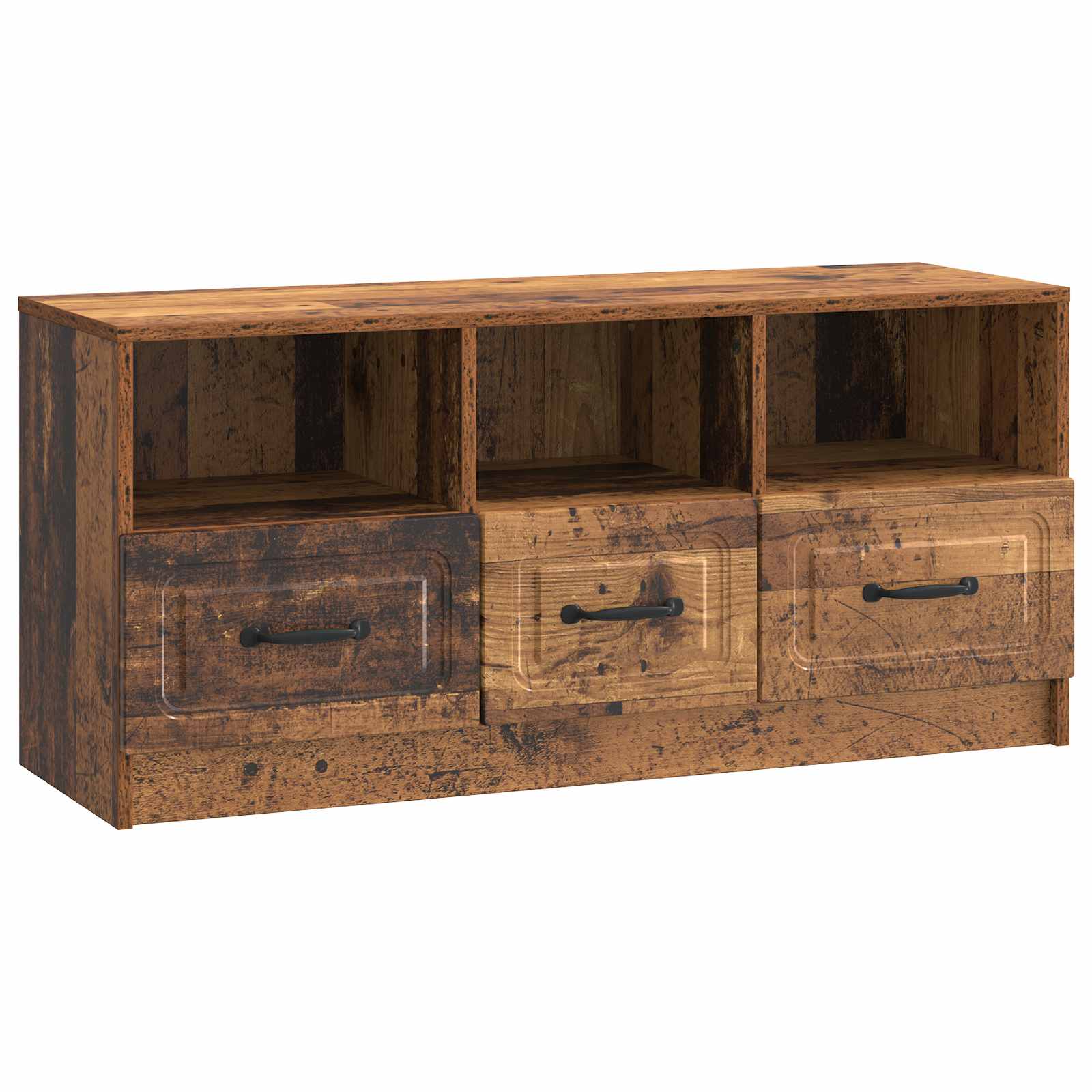 vidaXL TV-kast met lade Zwart 102 x 34,5 x 47 cm Bewerkt hout