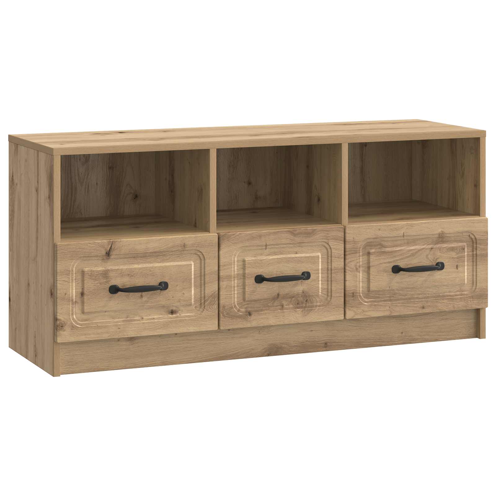 vidaXL TV-kast met lade Zwart 102 x 34,5 x 47 cm Bewerkt hout