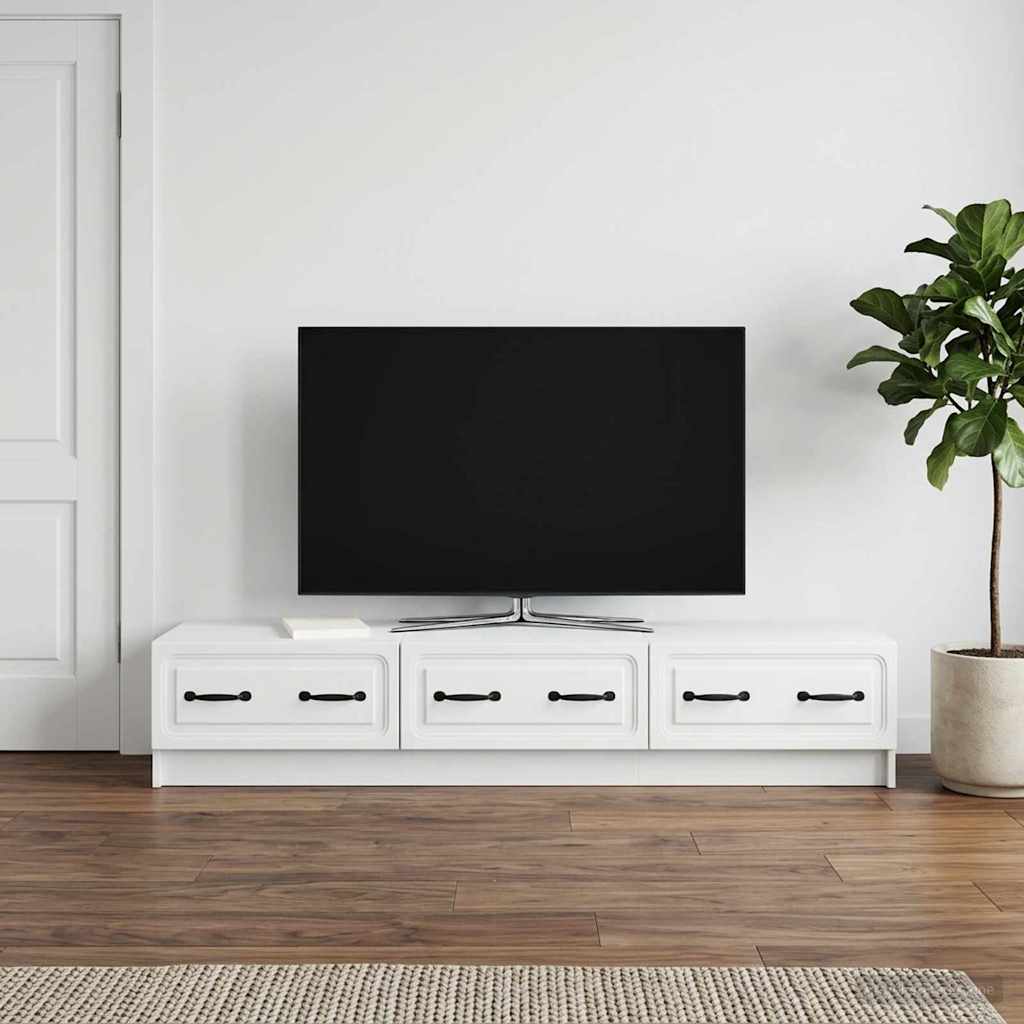 vidaXL TV-kast met lade Zwart 147 x 34,5 x 27 cm Bewerkt hout