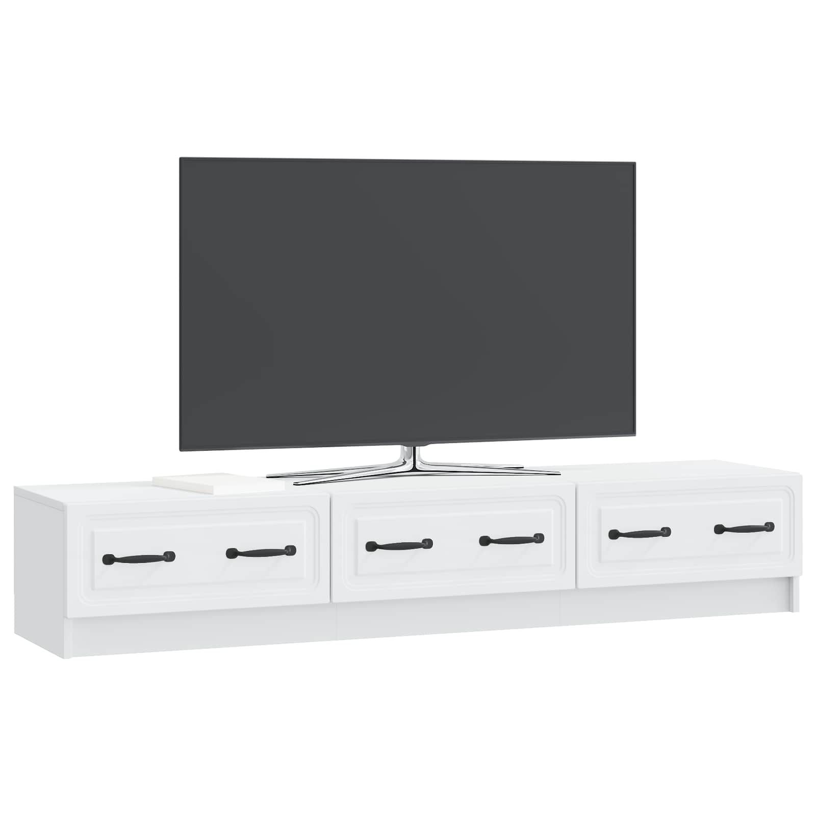vidaXL TV-kast met lade Zwart 147 x 34,5 x 27 cm Bewerkt hout