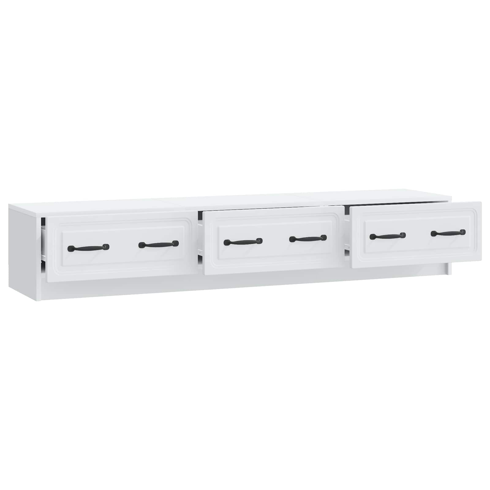 vidaXL TV-kast met lade Zwart 147 x 34,5 x 27 cm Bewerkt hout
