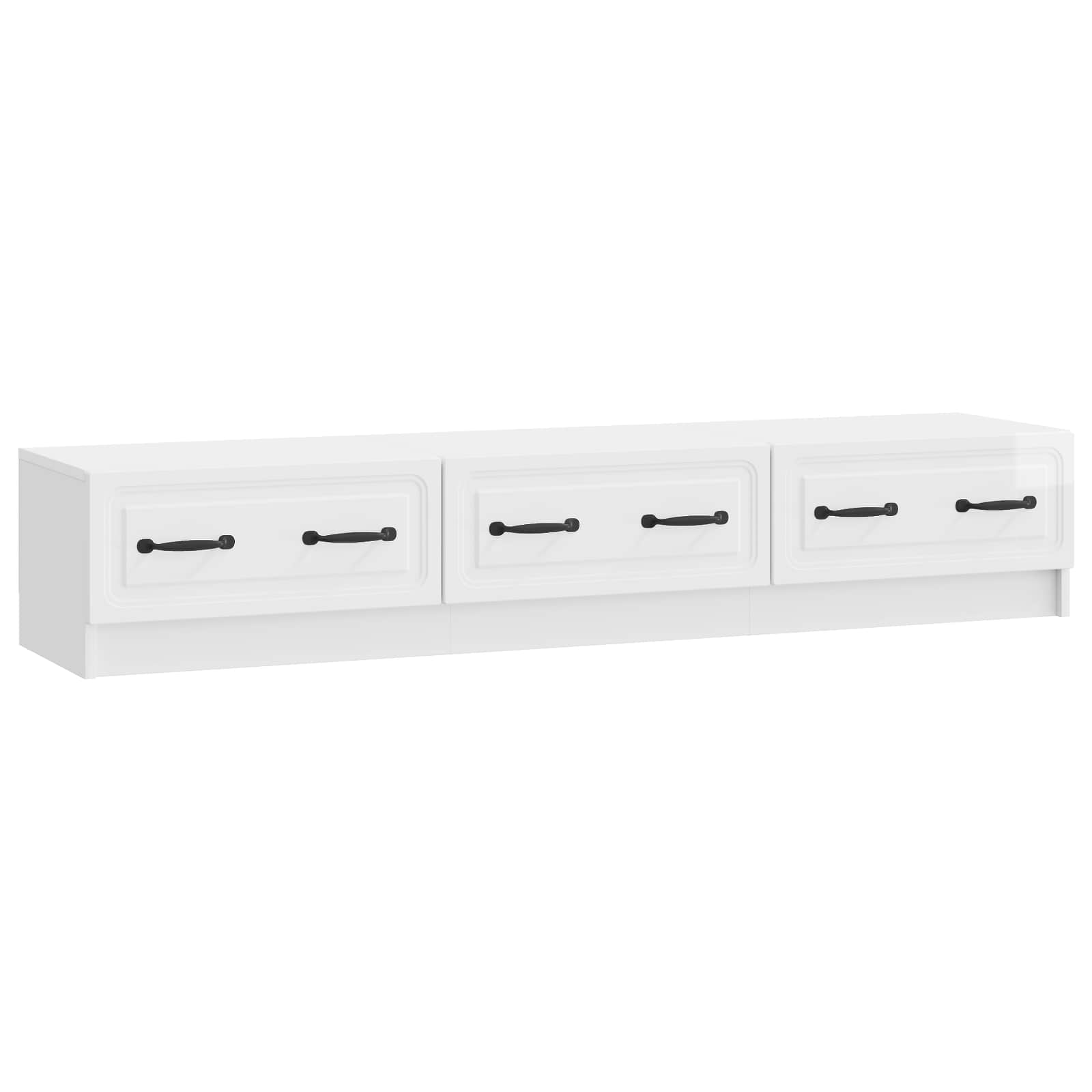vidaXL TV-kast met lade Zwart 147 x 34,5 x 27 cm Bewerkt hout