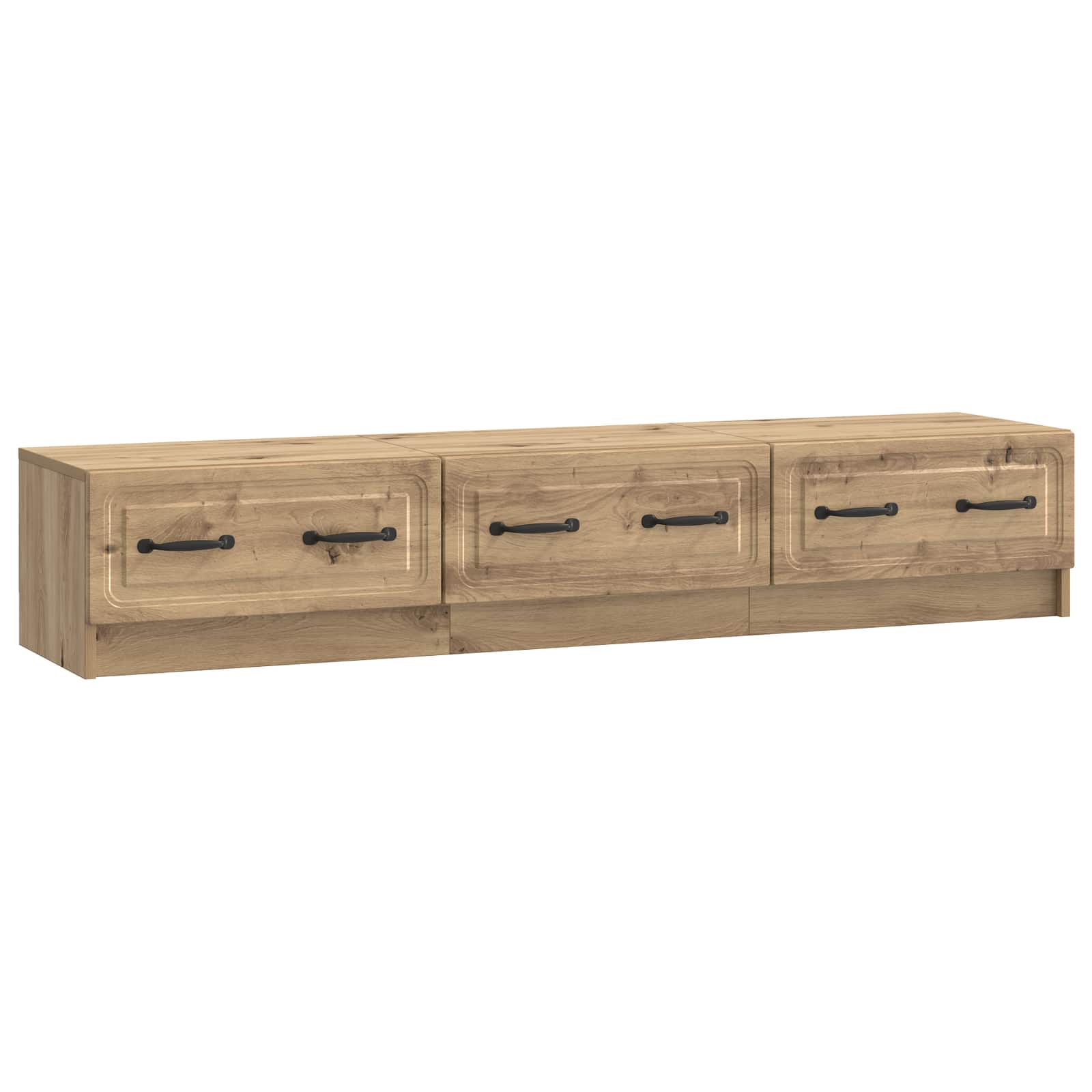 vidaXL TV-kast met lade Zwart 147 x 34,5 x 27 cm Bewerkt hout