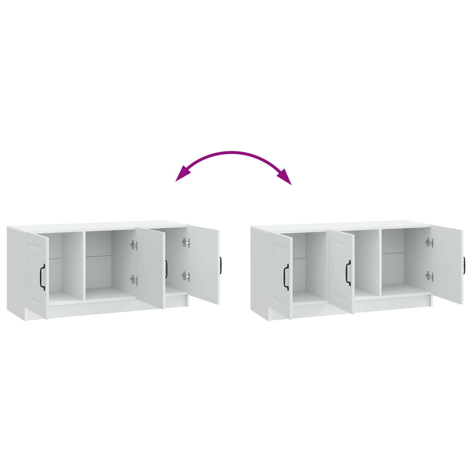 vidaXL TV-kast Zwart 99 x 34,5 x 47 cm Bewerkt hout