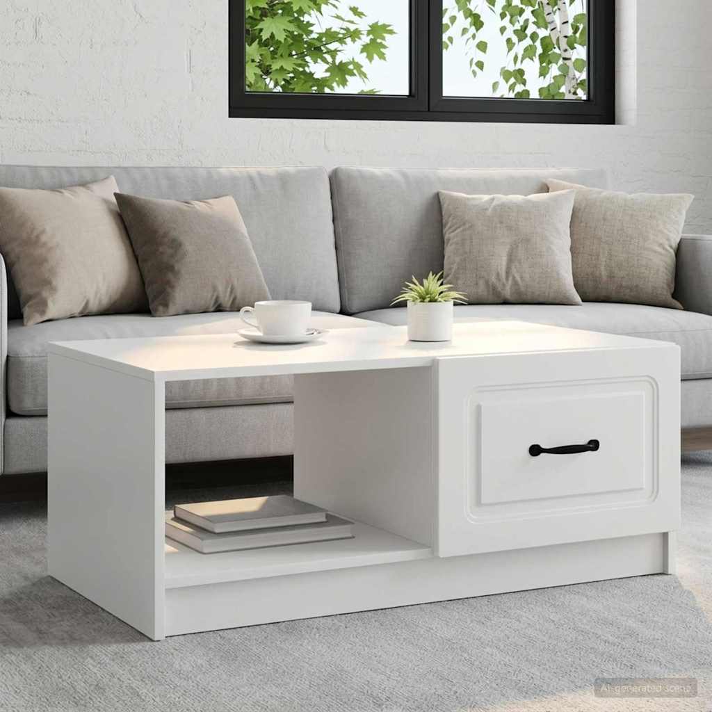 vidaXL Salontafel Zwart 90 x 50 x 37 cm Bewerkt hout