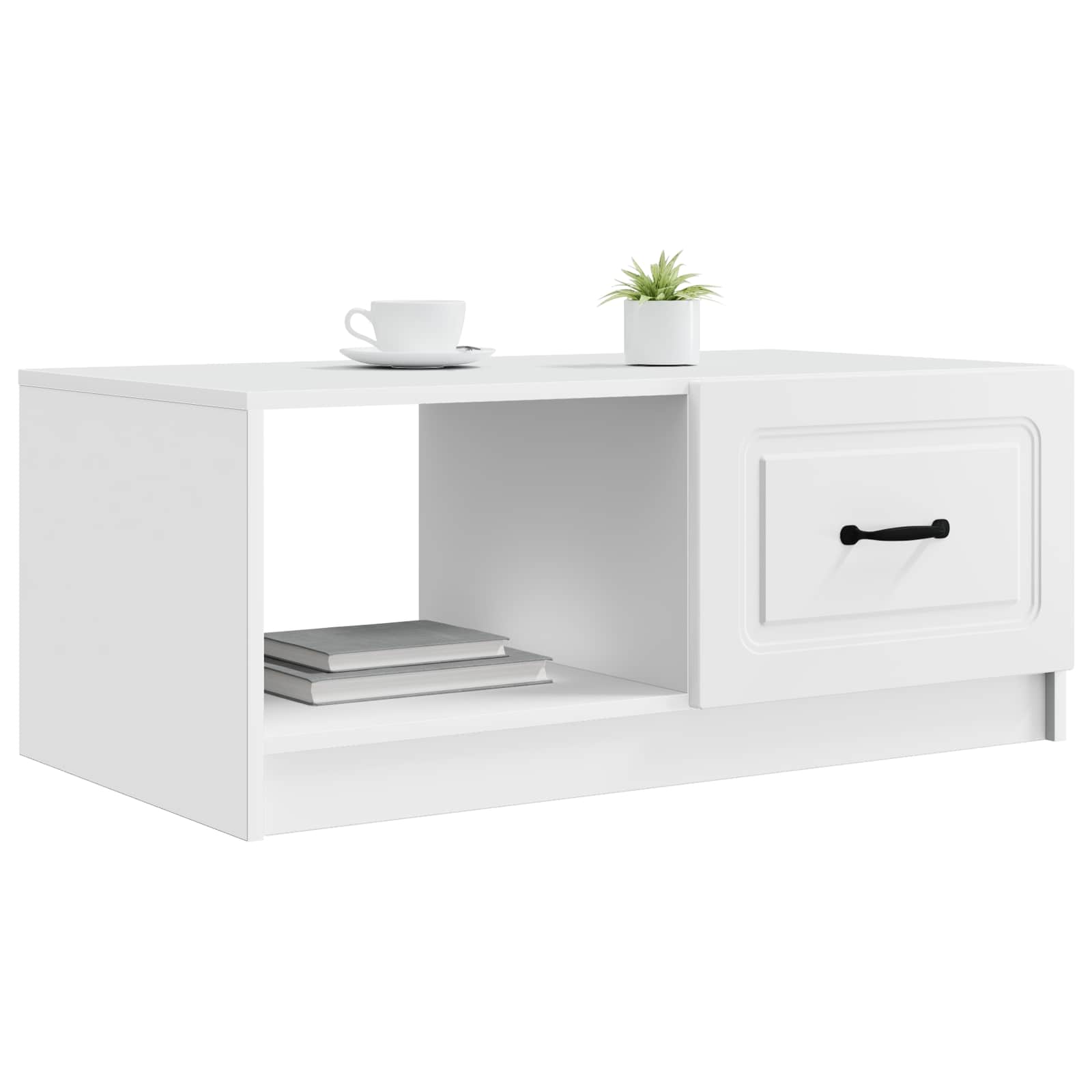 vidaXL Salontafel Zwart 90 x 50 x 37 cm Bewerkt hout