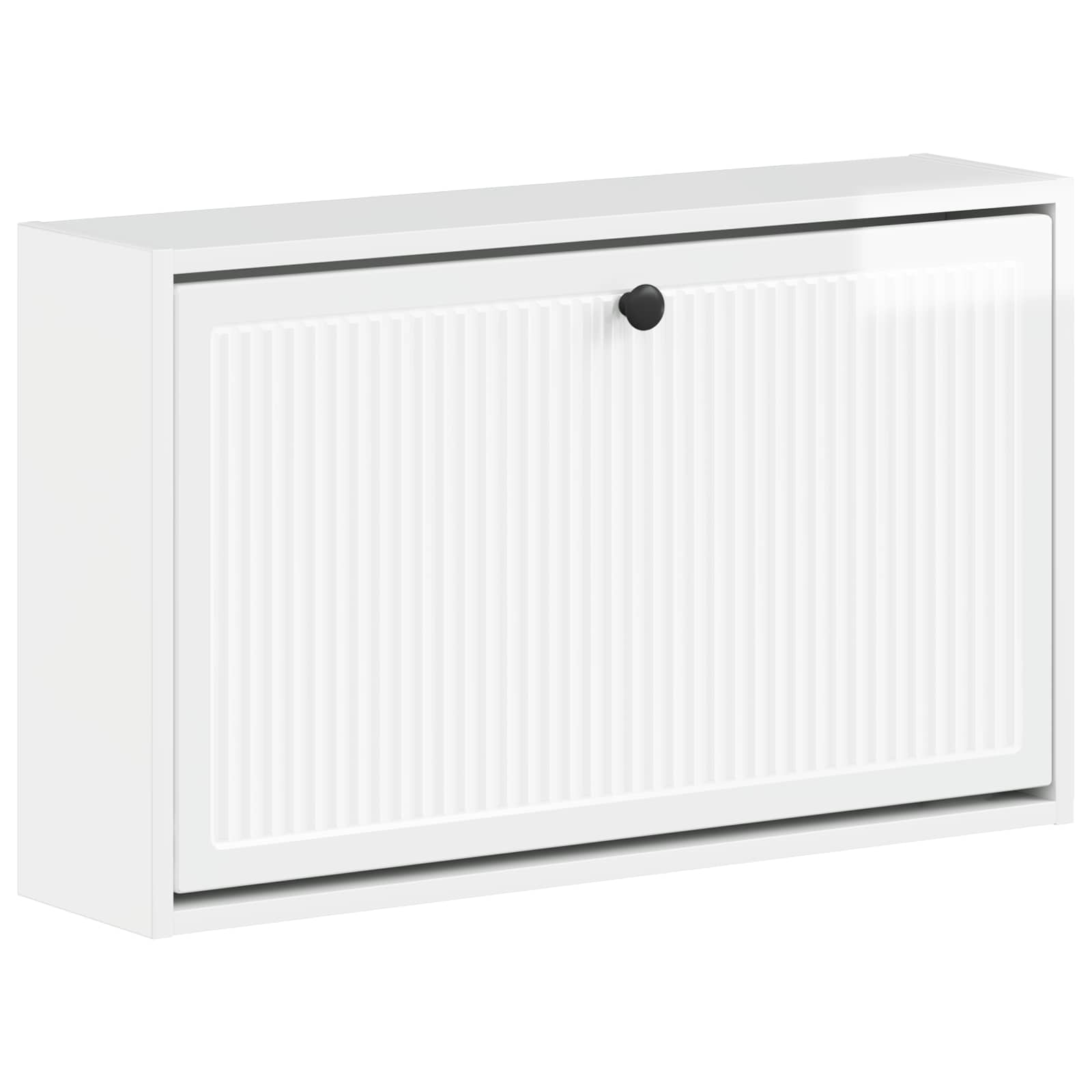 vidaXL Wandgemonteerde Schoenkast EDE 71 x 17 x 43 cm Bewerkt hout Wit
