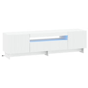 vidaXL LED tv-meubel Wit Bewerkt hout