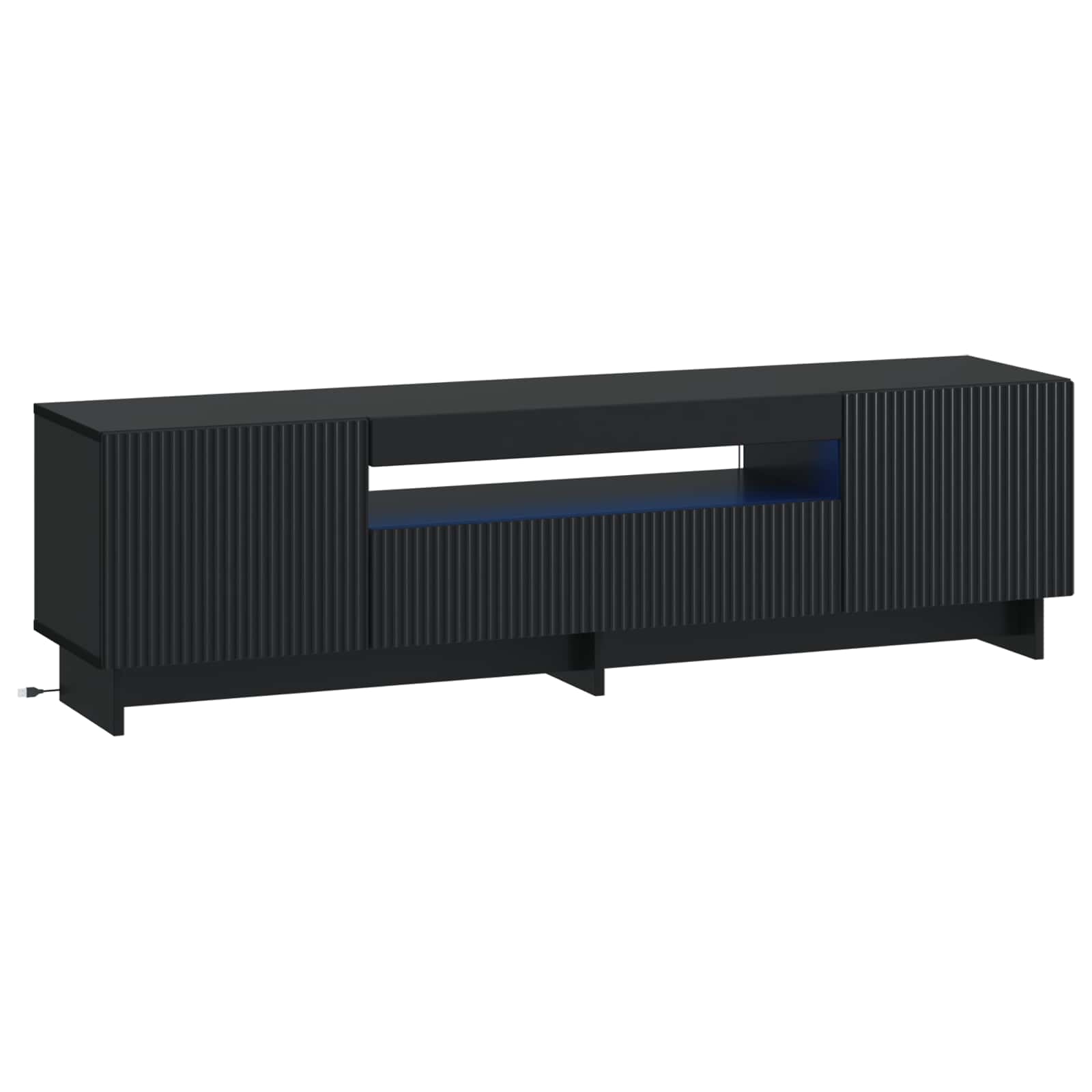 vidaXL LED tv-meubel Wit Bewerkt hout