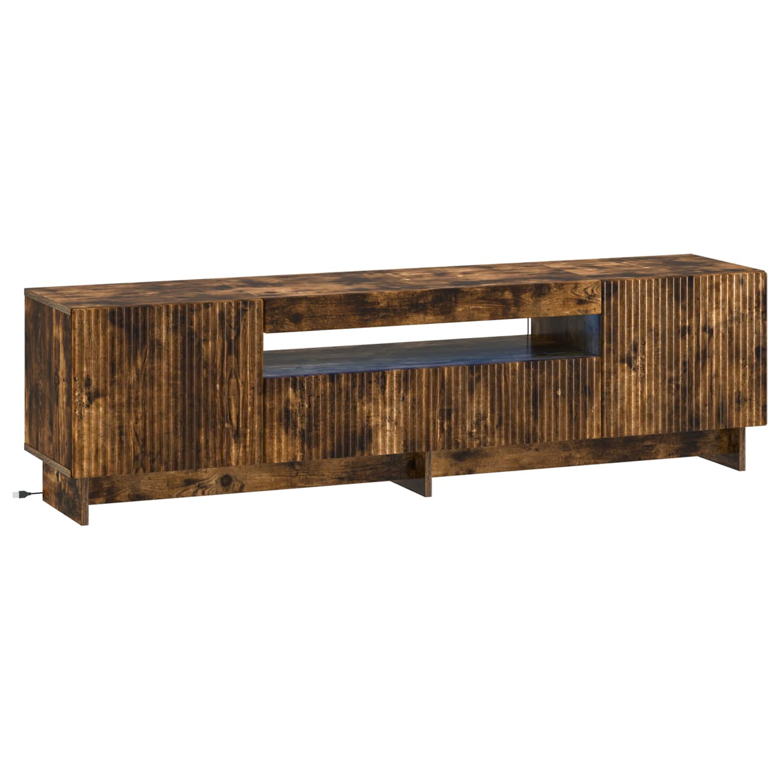 vidaXL LED tv-meubel Wit Bewerkt hout