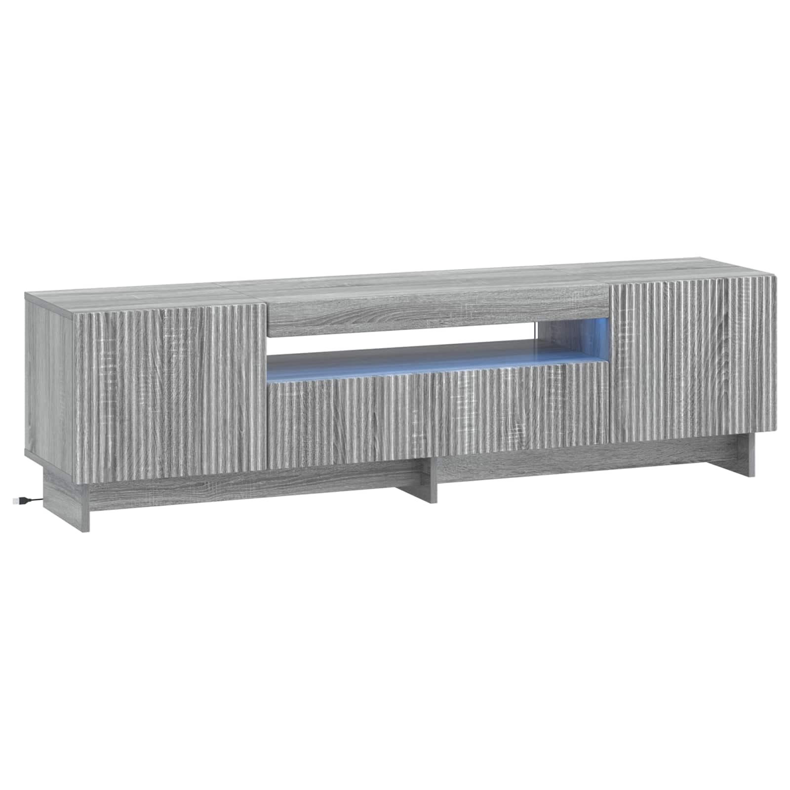 vidaXL LED tv-meubel Wit Bewerkt hout