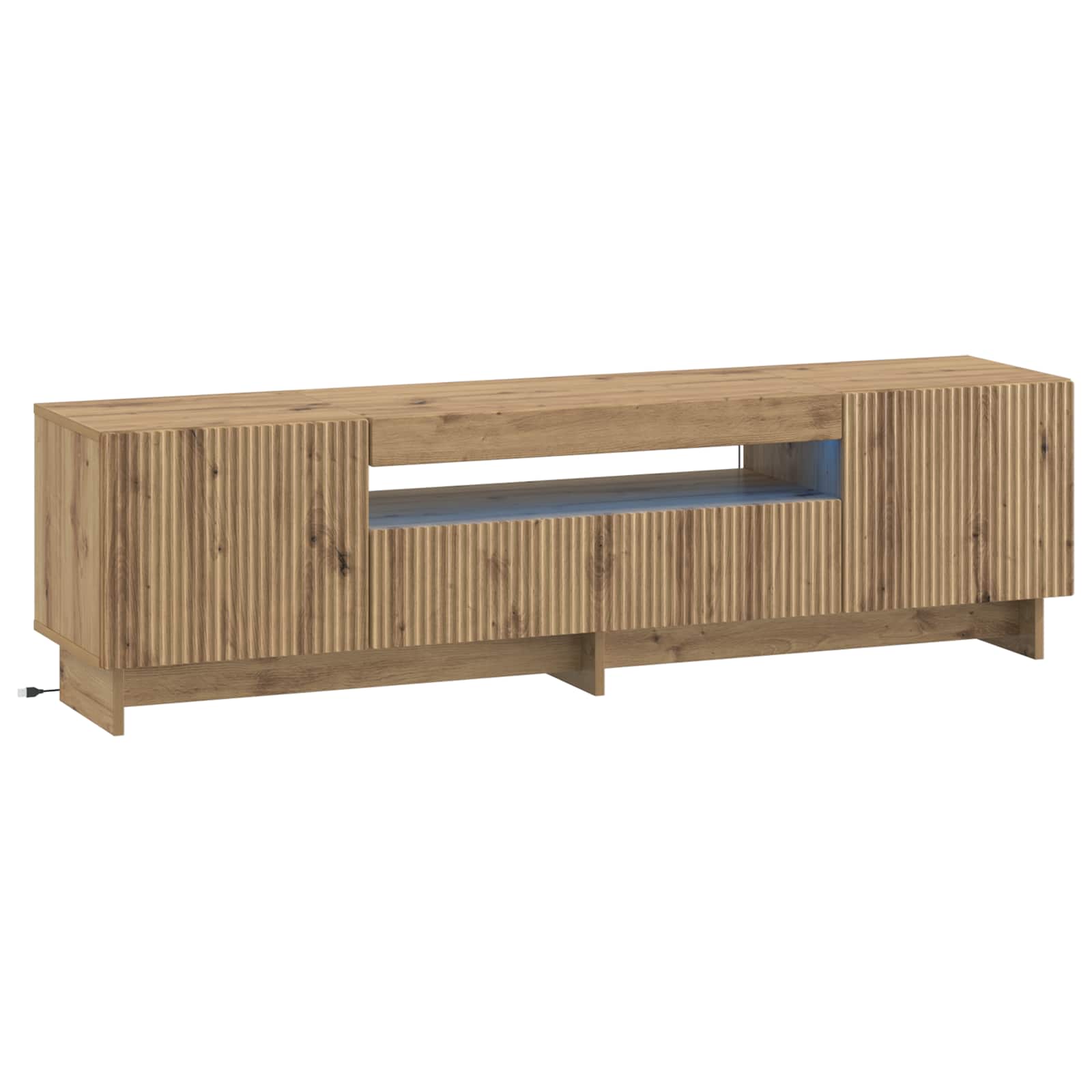 vidaXL LED tv-meubel Wit Bewerkt hout