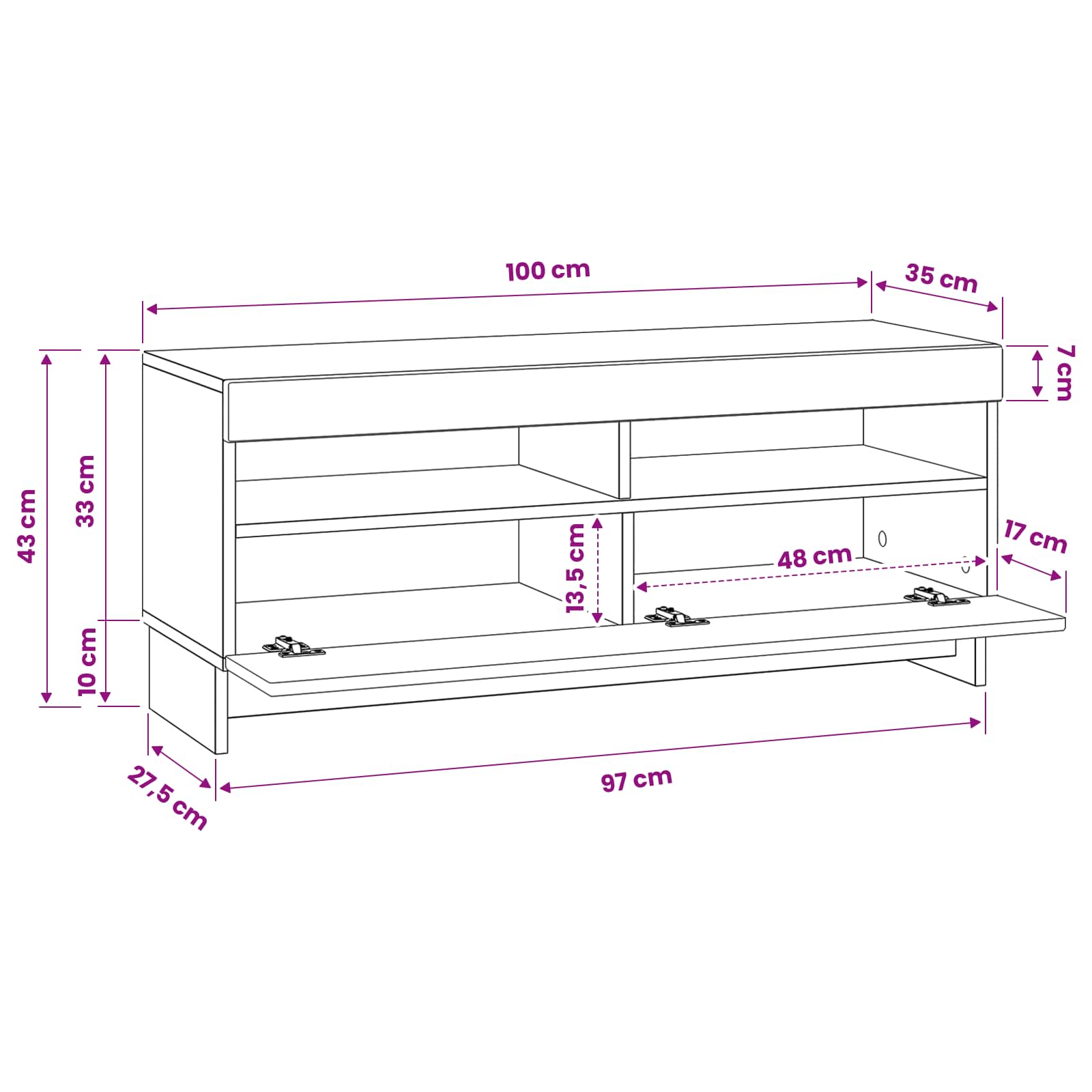vidaXL LED tv-meubel Wit Bewerkt hout