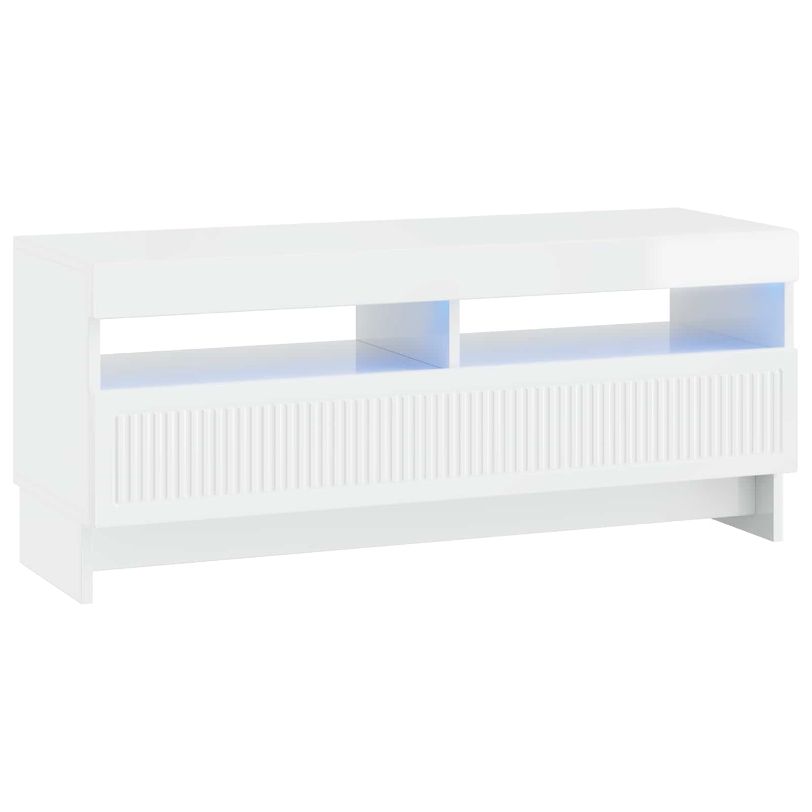 vidaXL LED tv-meubel Wit Bewerkt hout