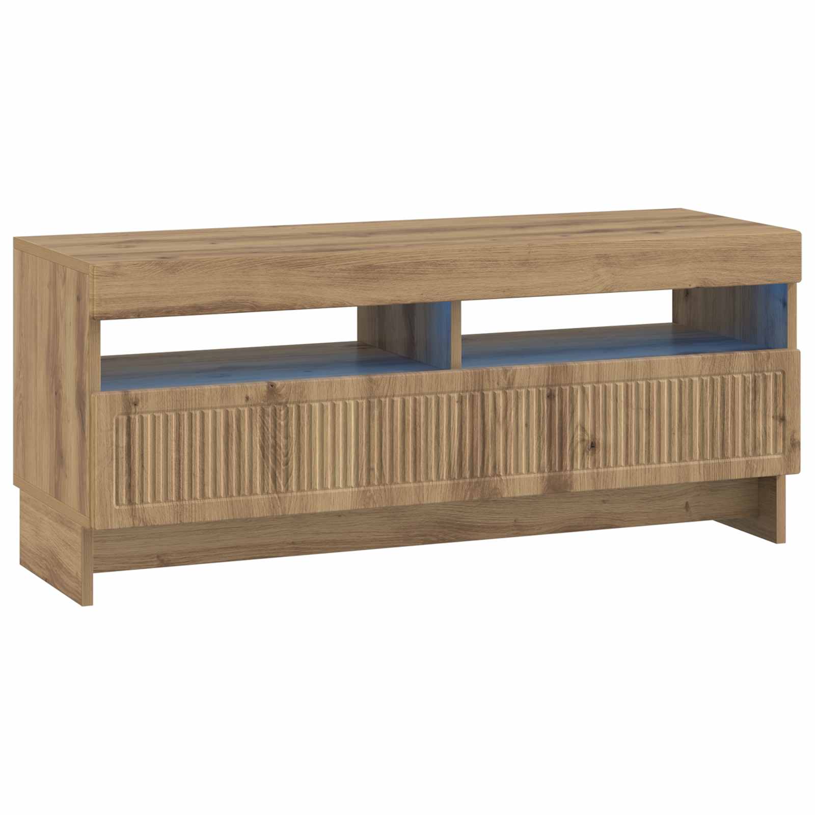 vidaXL LED tv-meubel Wit Bewerkt hout