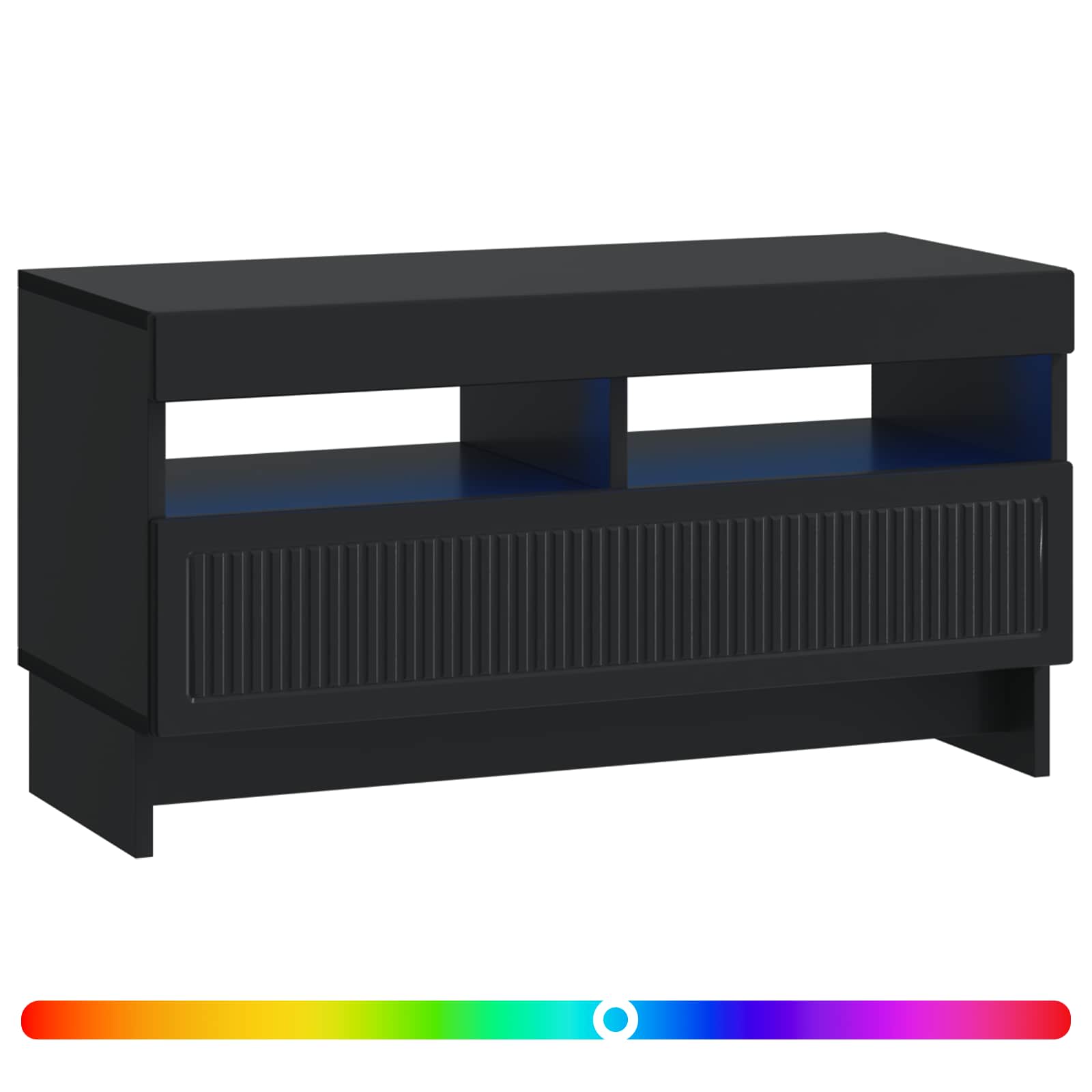 vidaXL LED tv-meubel Wit Bewerkt hout