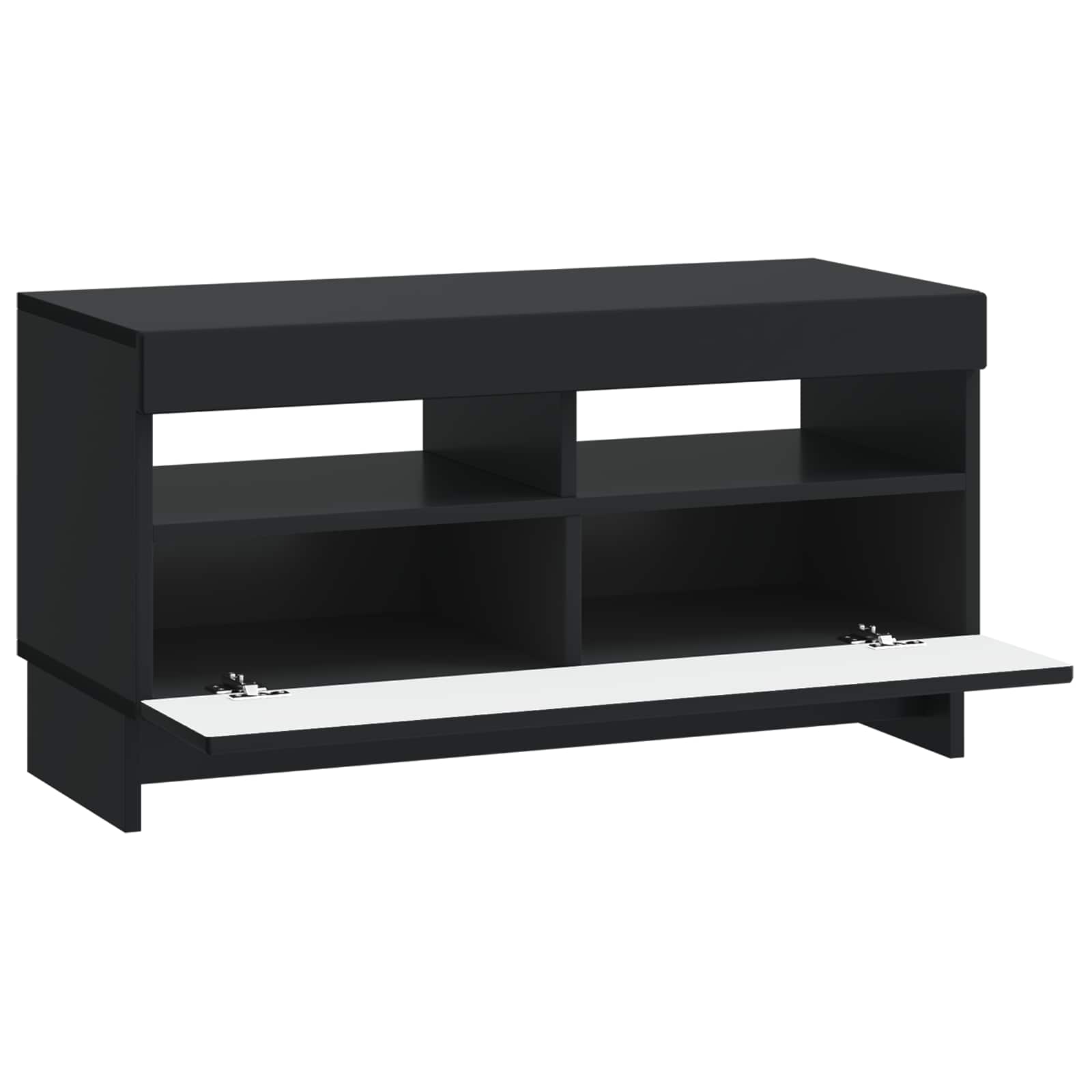 vidaXL LED tv-meubel Wit Bewerkt hout