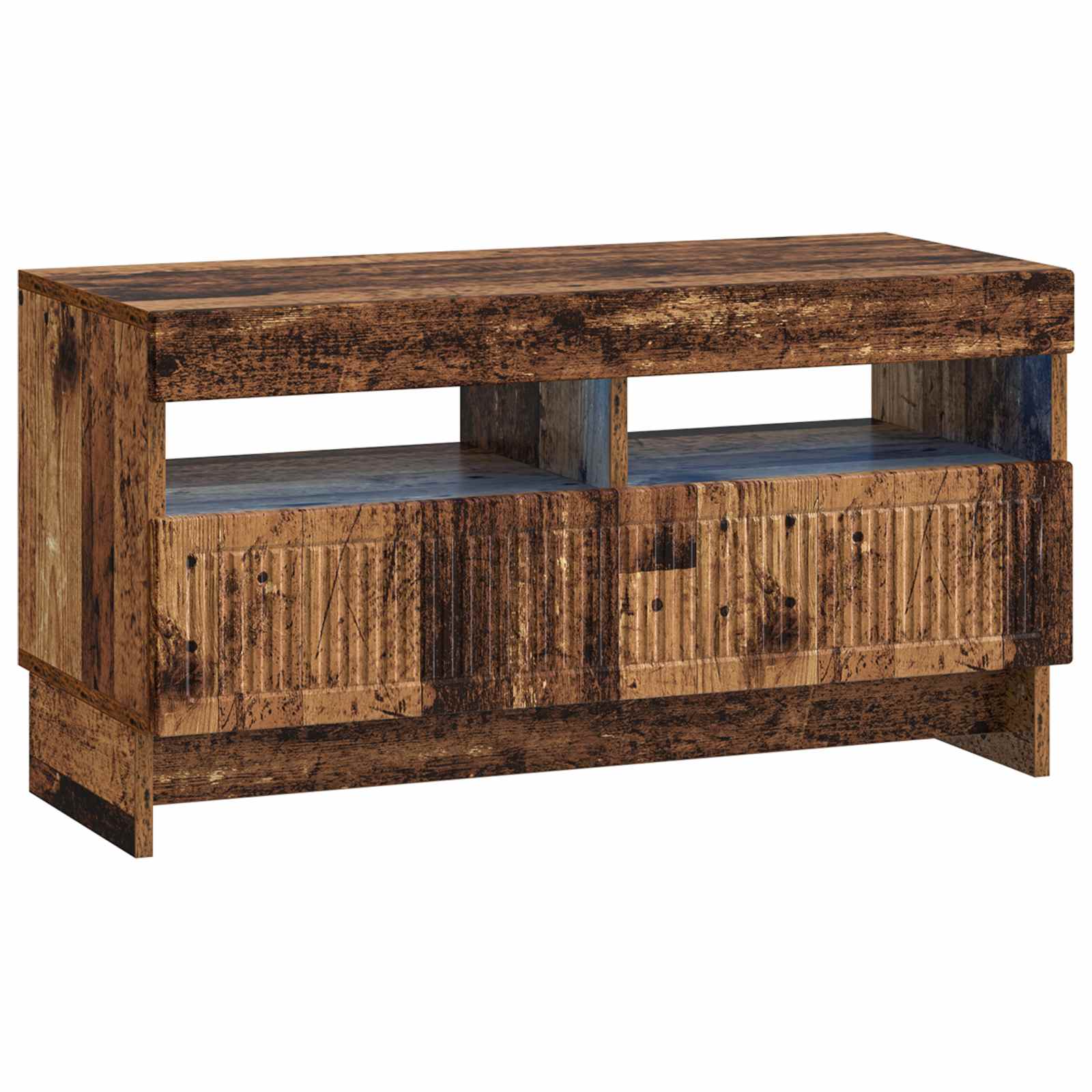vidaXL LED tv-meubel Wit Bewerkt hout