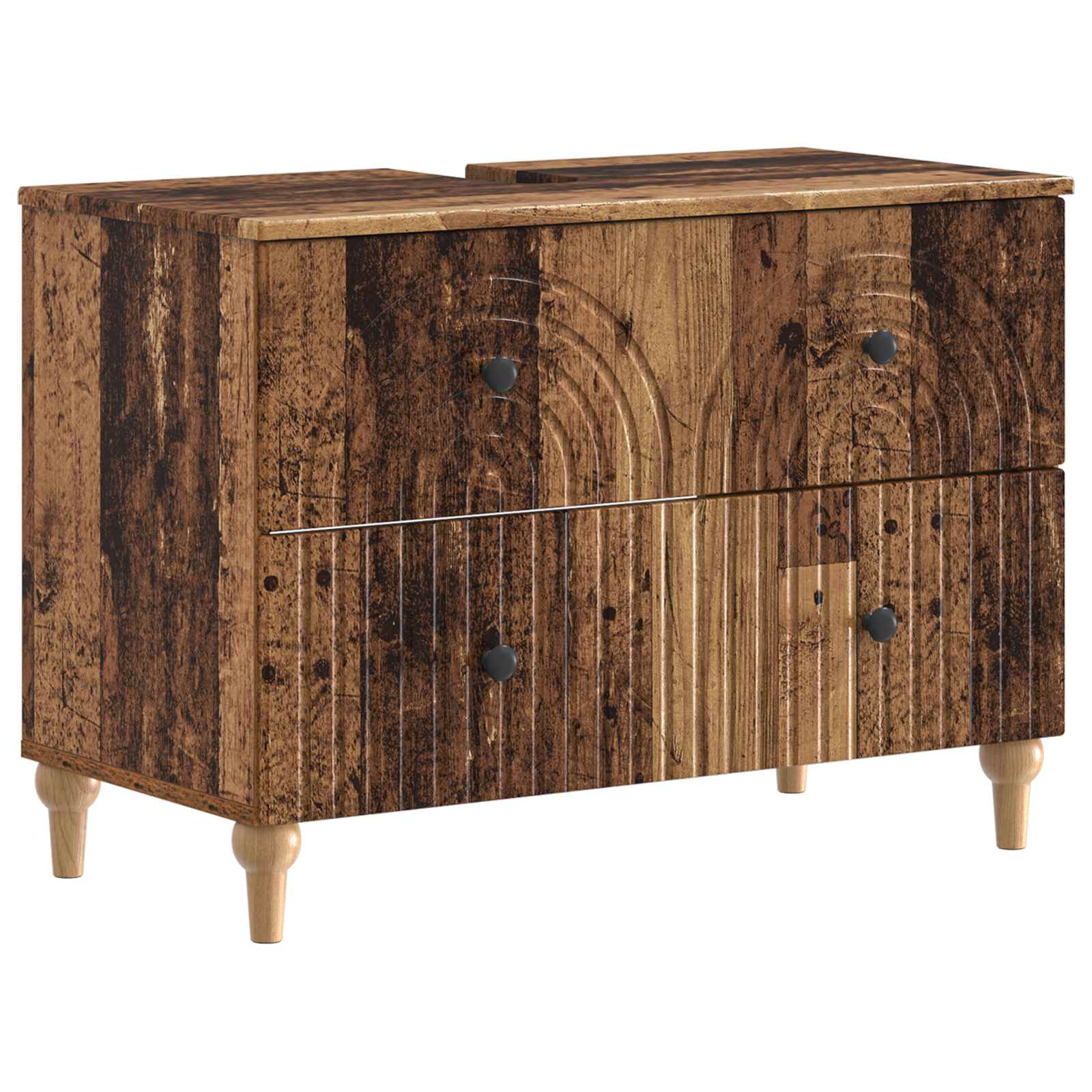 vidaXL Badkamer wastafelkast ALKMAAR Wit 82 x 41 x 59 cm Bewerkt hout