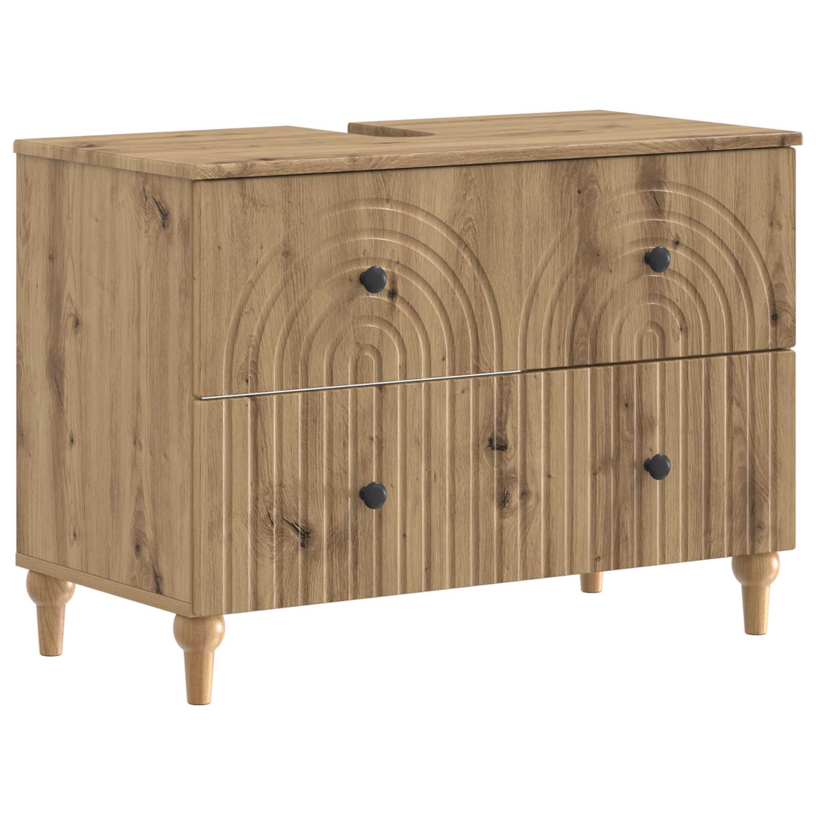 vidaXL Badkamer wastafelkast ALKMAAR Wit 82 x 41 x 59 cm Bewerkt hout