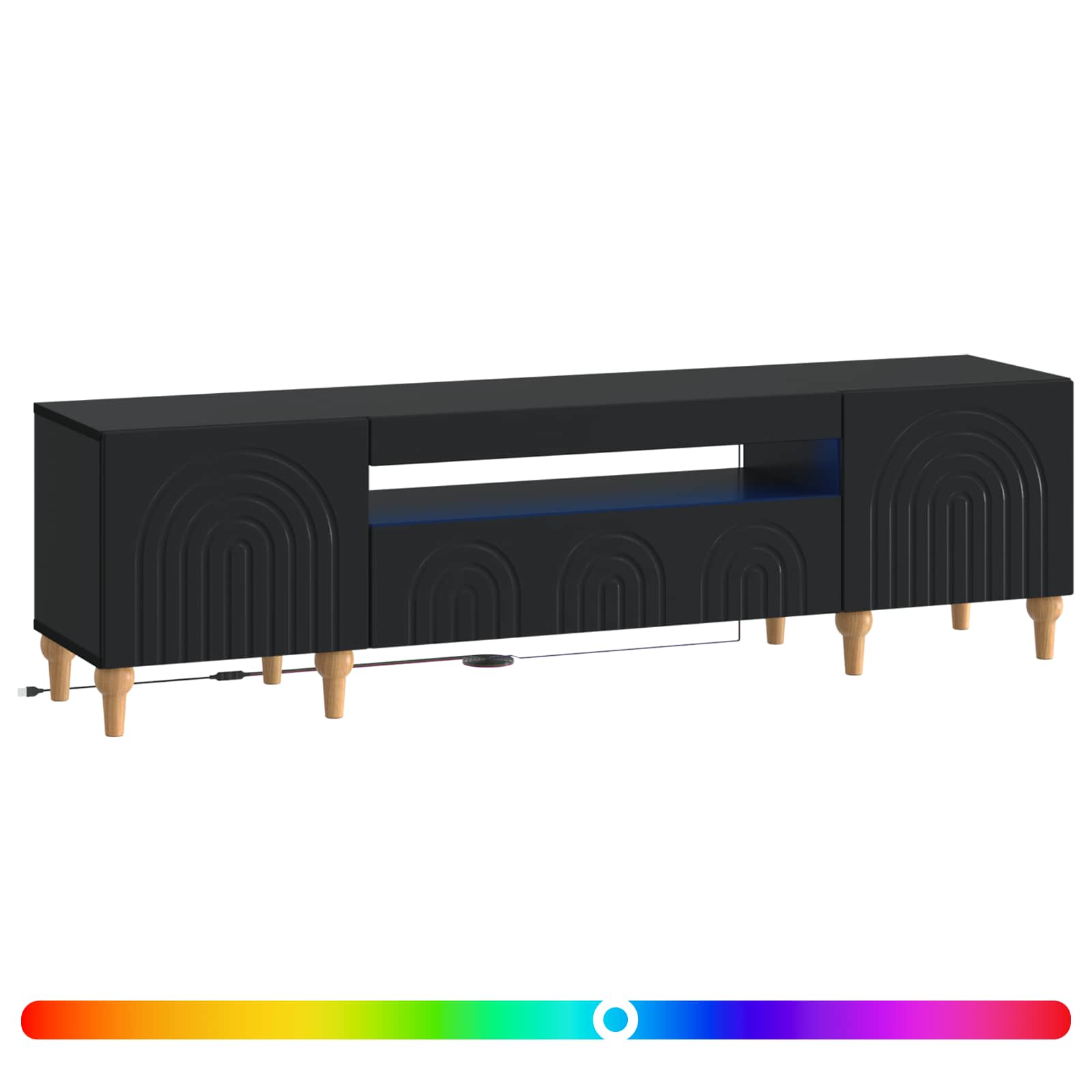 vidaXL LED tv-meubel Wit Bewerkt hout