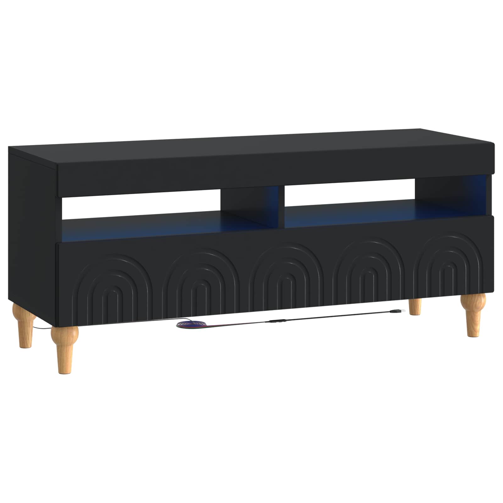 vidaXL LED tv-meubel Wit Bewerkt hout