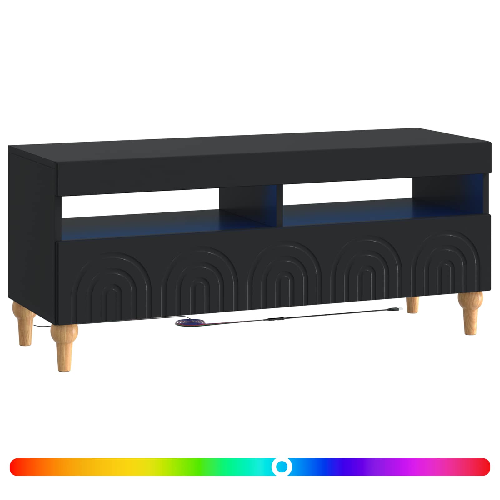 vidaXL LED tv-meubel Wit Bewerkt hout