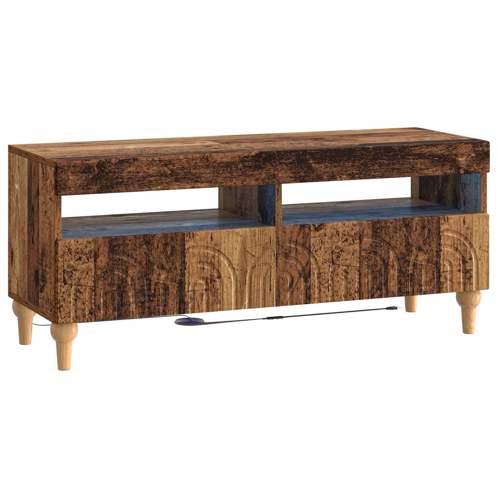 vidaXL LED tv-meubel Wit Bewerkt hout