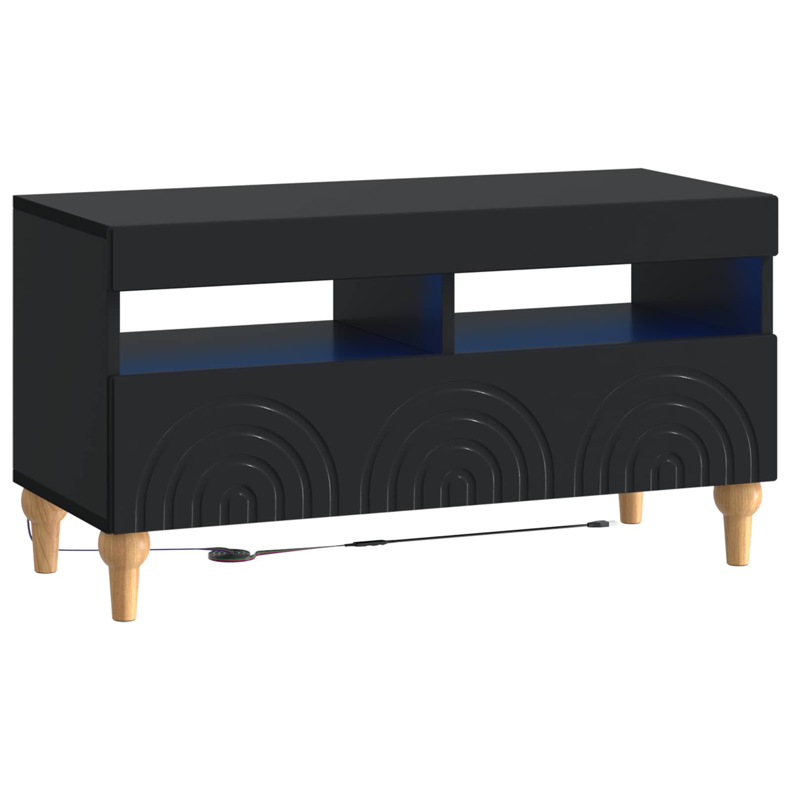 vidaXL LED tv-meubel Wit Bewerkt hout