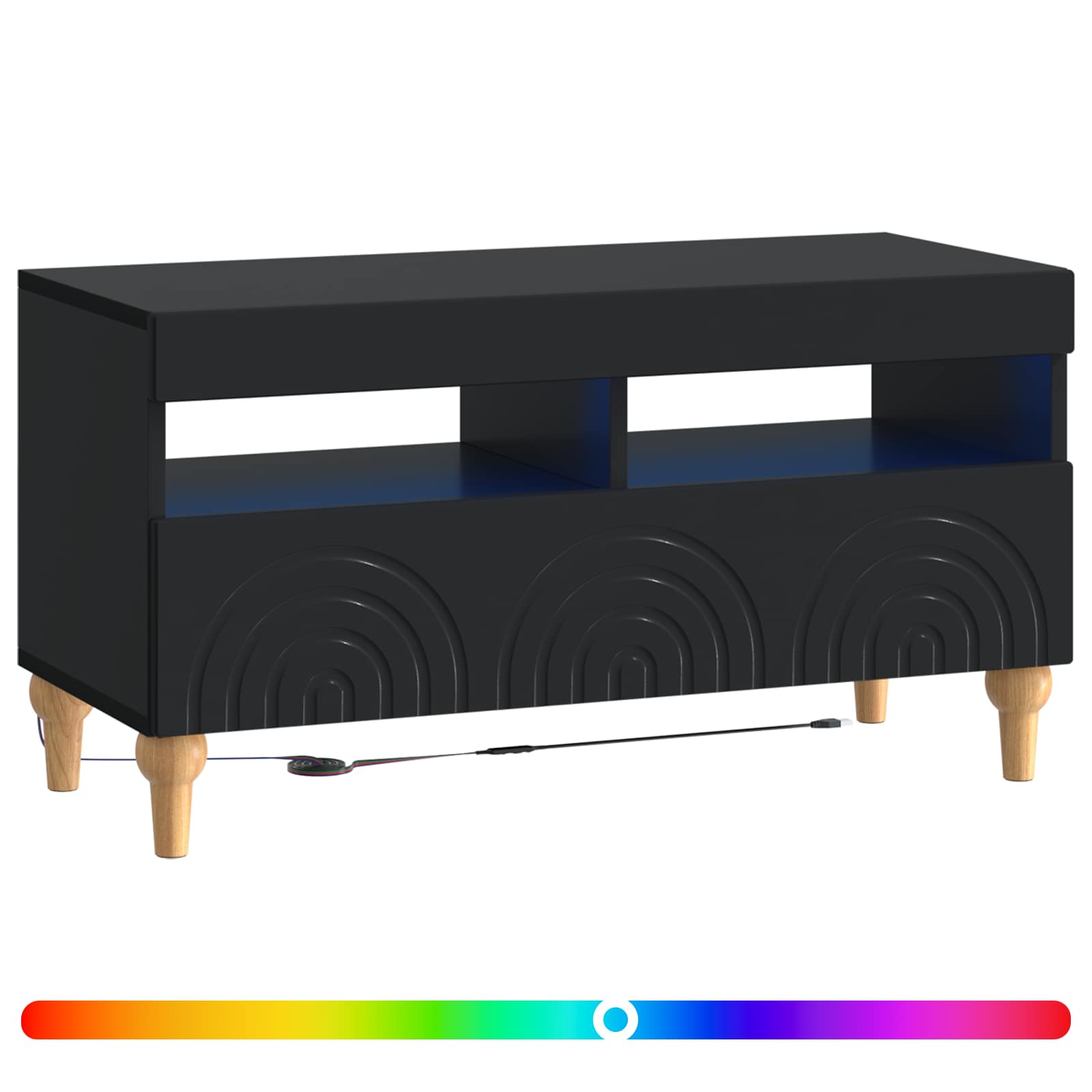 vidaXL LED tv-meubel Wit Bewerkt hout
