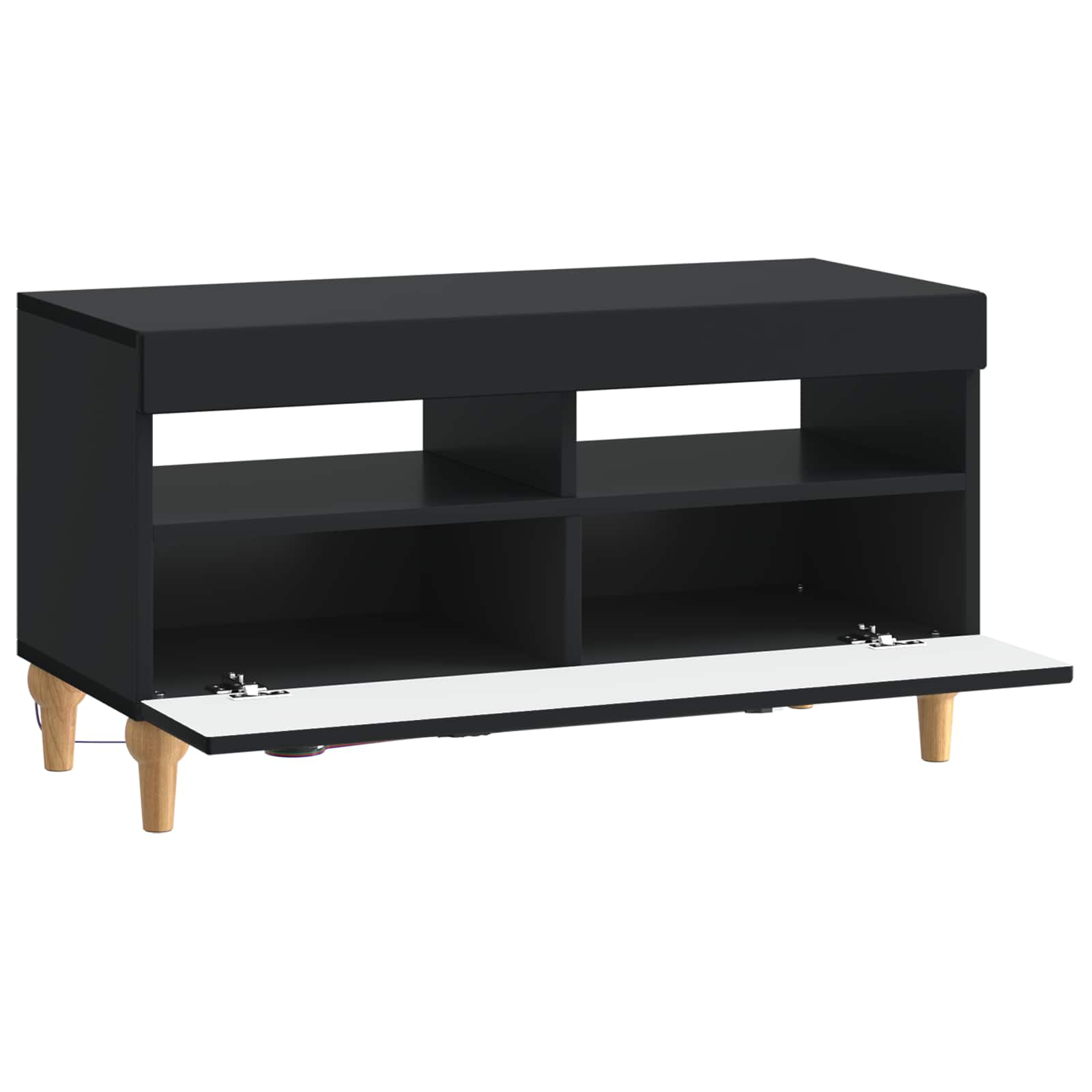 vidaXL LED tv-meubel Wit Bewerkt hout