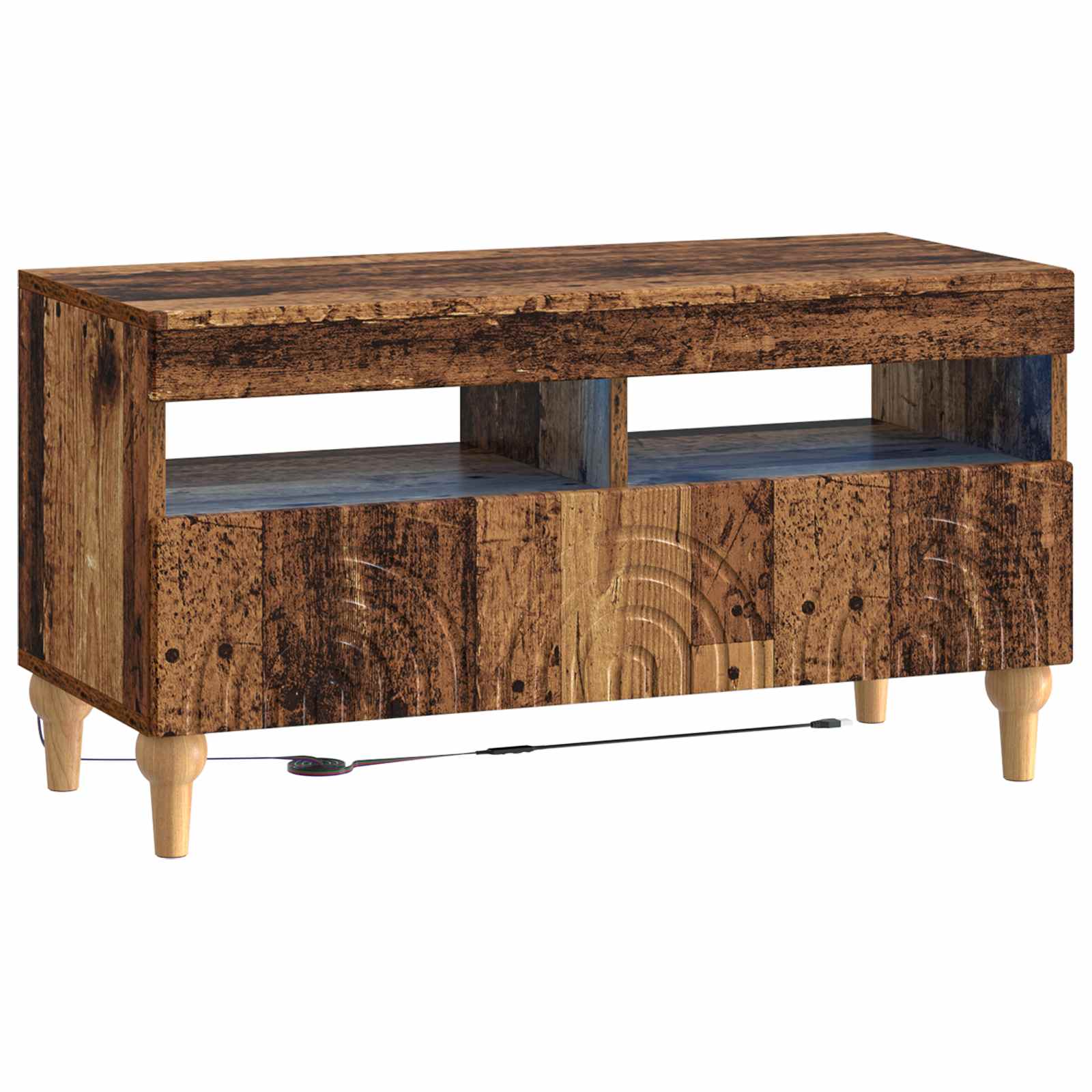 vidaXL LED tv-meubel Wit Bewerkt hout