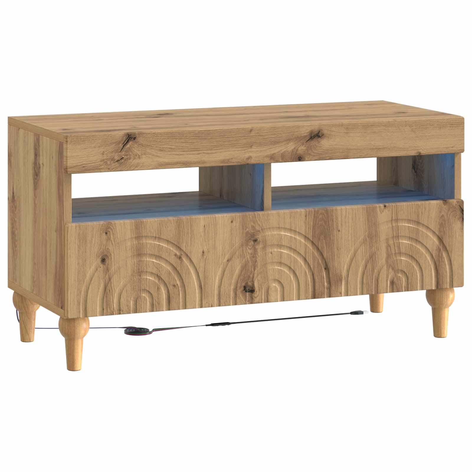 vidaXL LED tv-meubel Wit Bewerkt hout