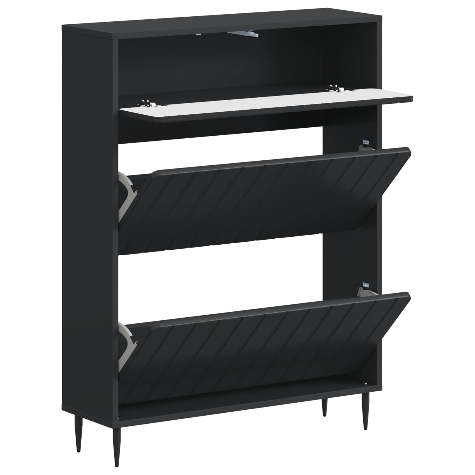 vidaXL Schoenenkast ZWOLLE 78 x 24 x 103 cm Bewerkt hout Wit