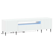 vidaXL LED tv-meubel Wit Bewerkt hout