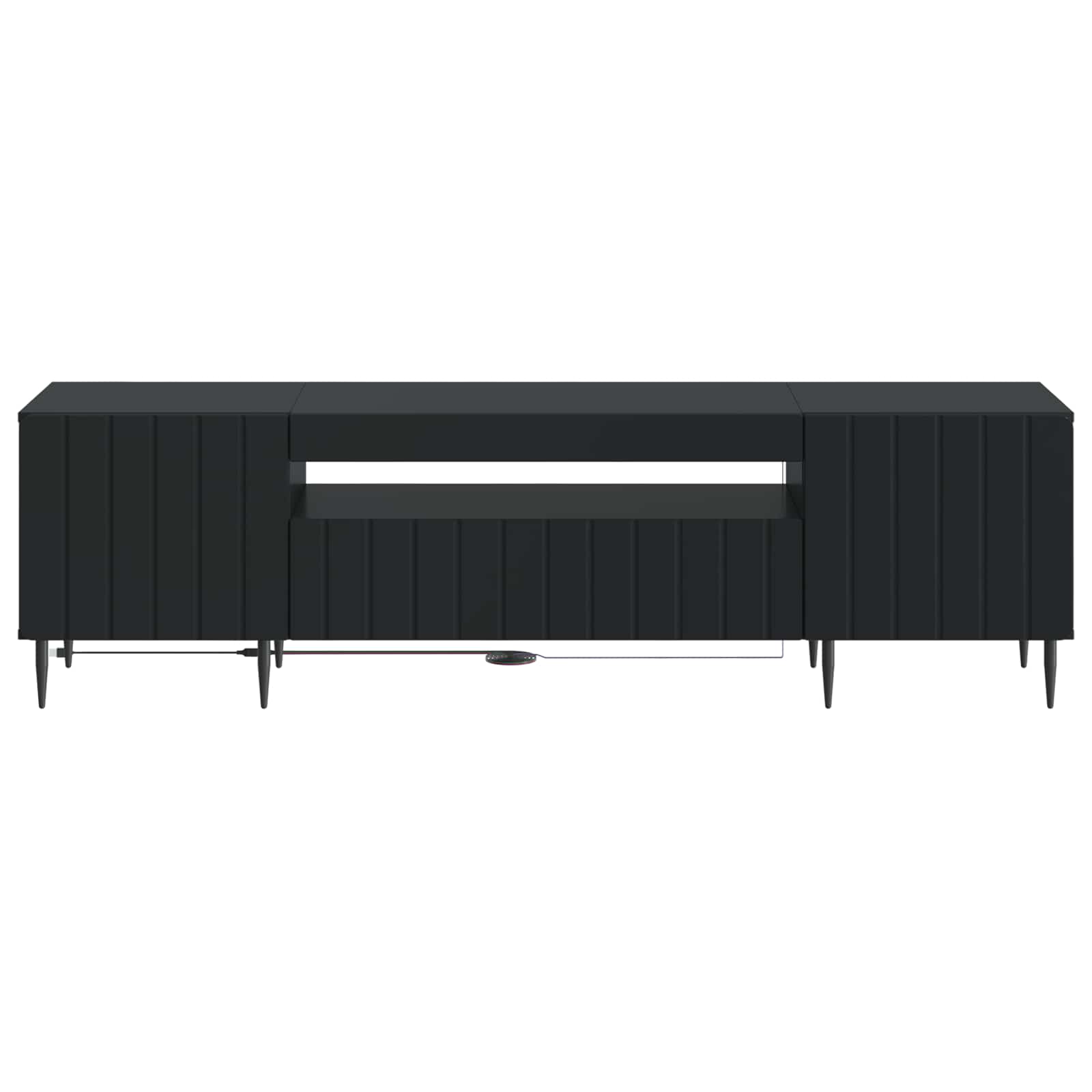 vidaXL LED tv-meubel Wit Bewerkt hout
