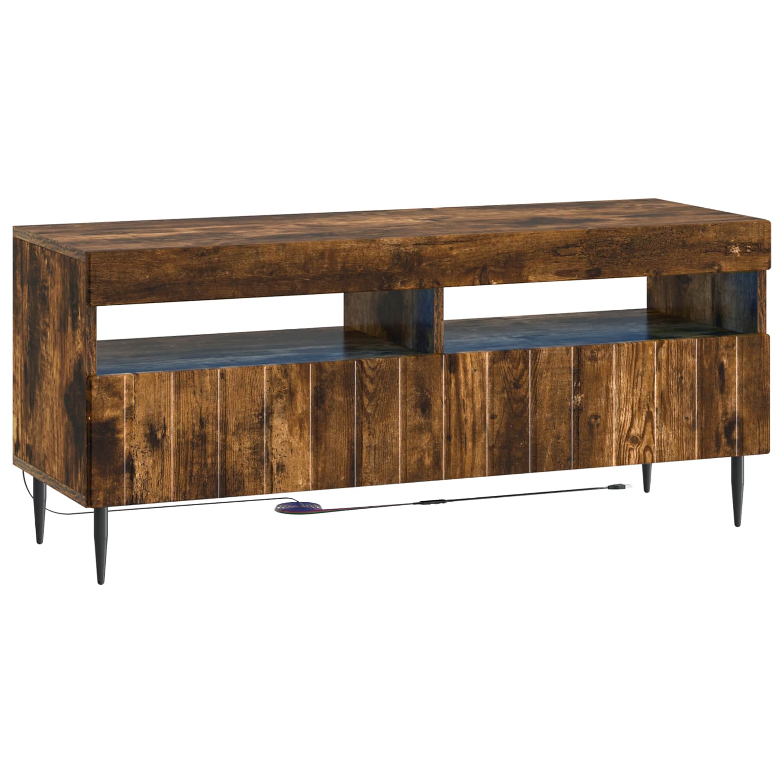 vidaXL LED tv-meubel Wit Bewerkt hout