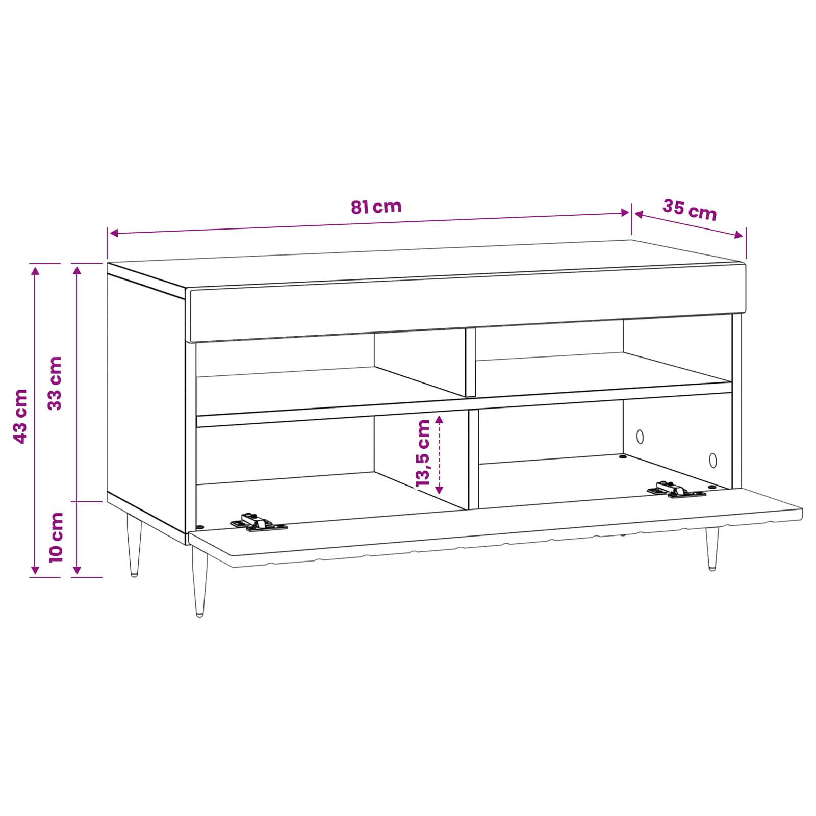vidaXL LED tv-meubel Wit Bewerkt hout
