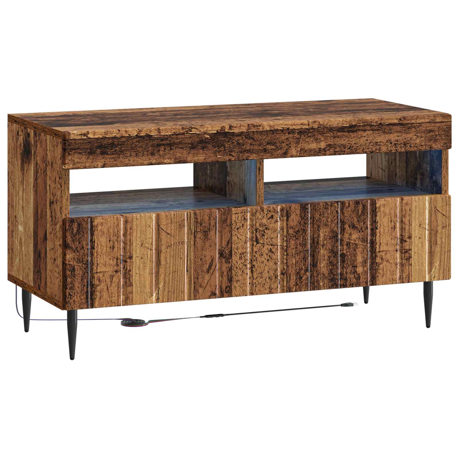 vidaXL LED tv-meubel Wit Bewerkt hout