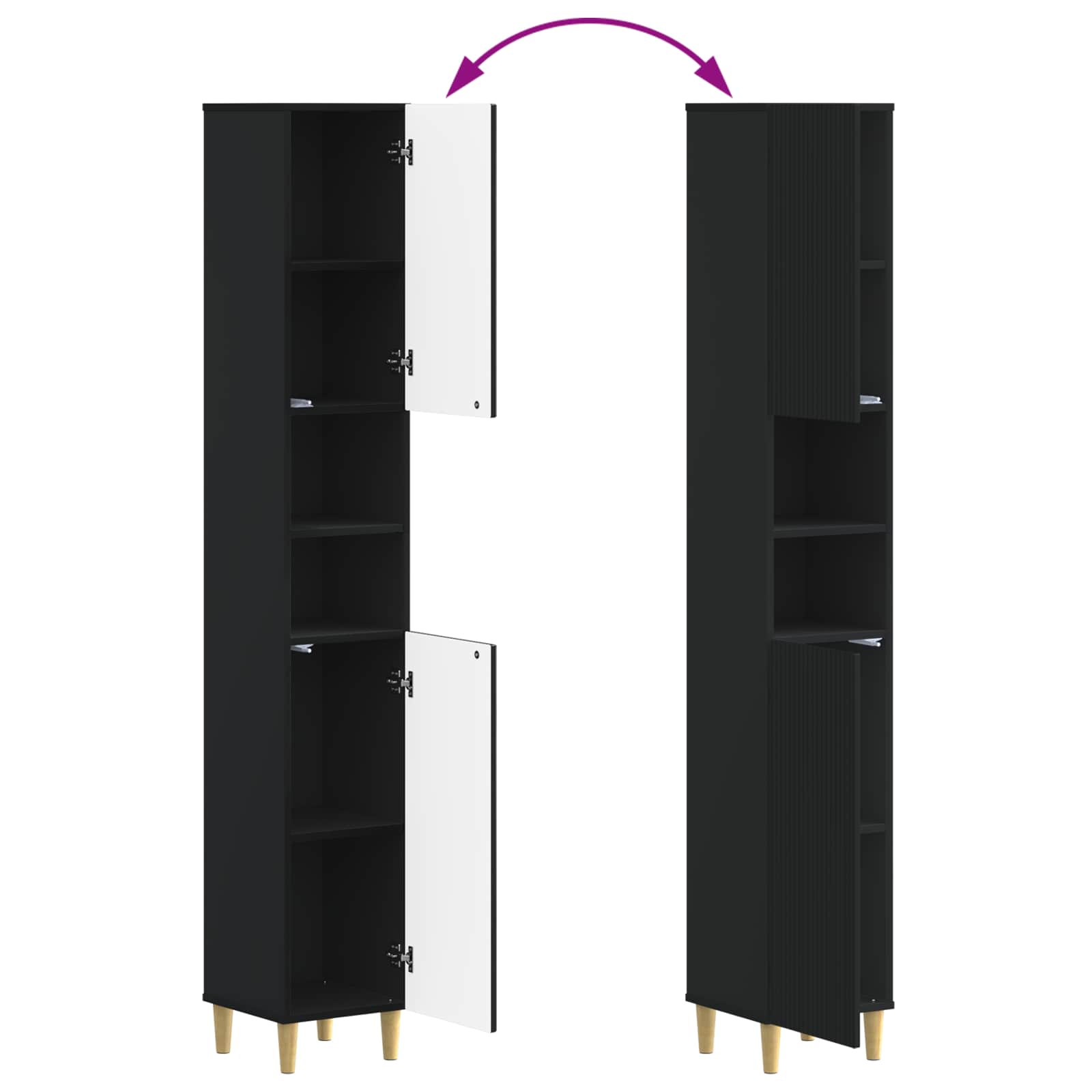 vidaXL Badkamerkast met Open Plank ARNHEM Wit 30 x 31 x 190 cm