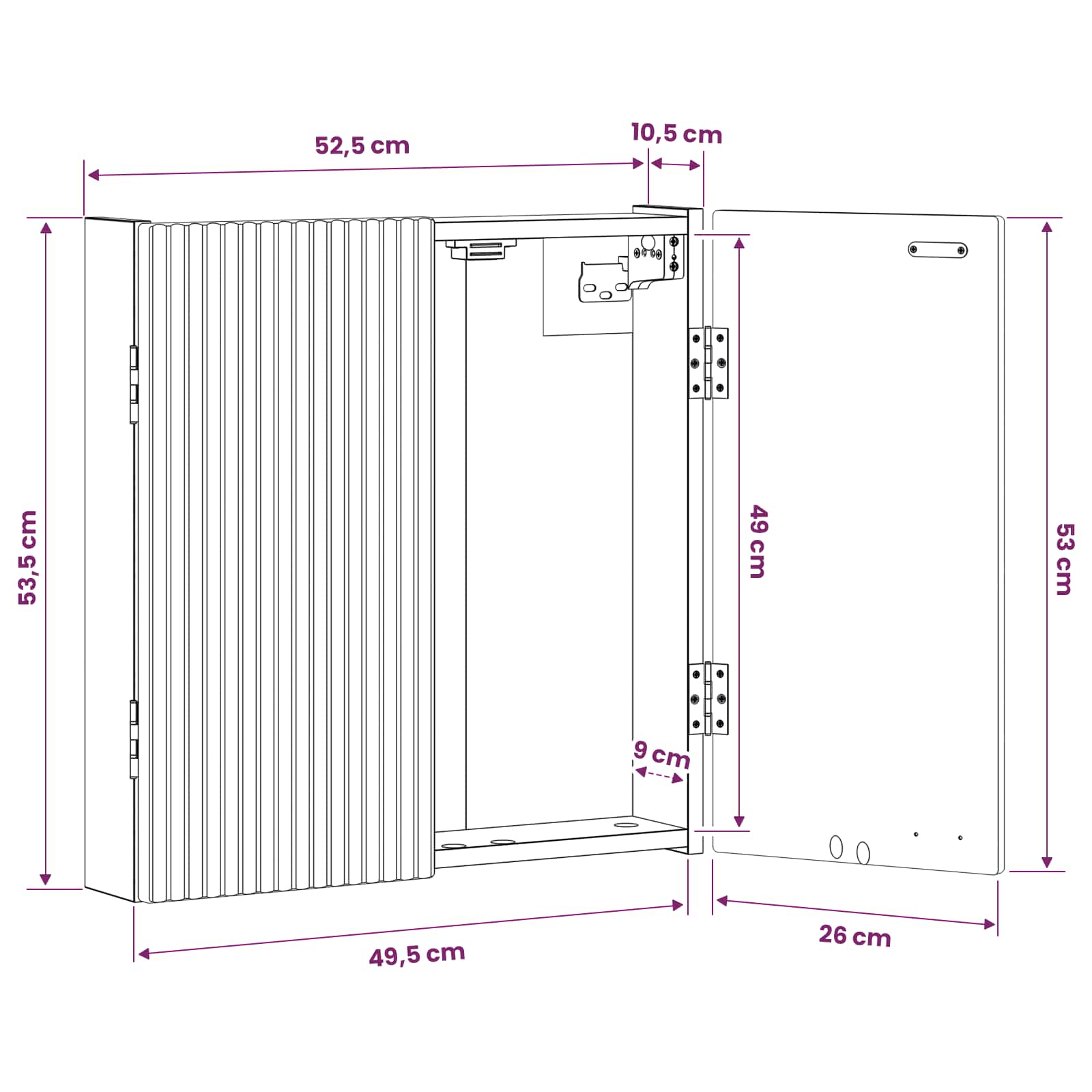 vidaXL Dartbord Kabinet ARNHEM Wit 52,5 x 10,5 x 53,5 cm Bewerkt hout