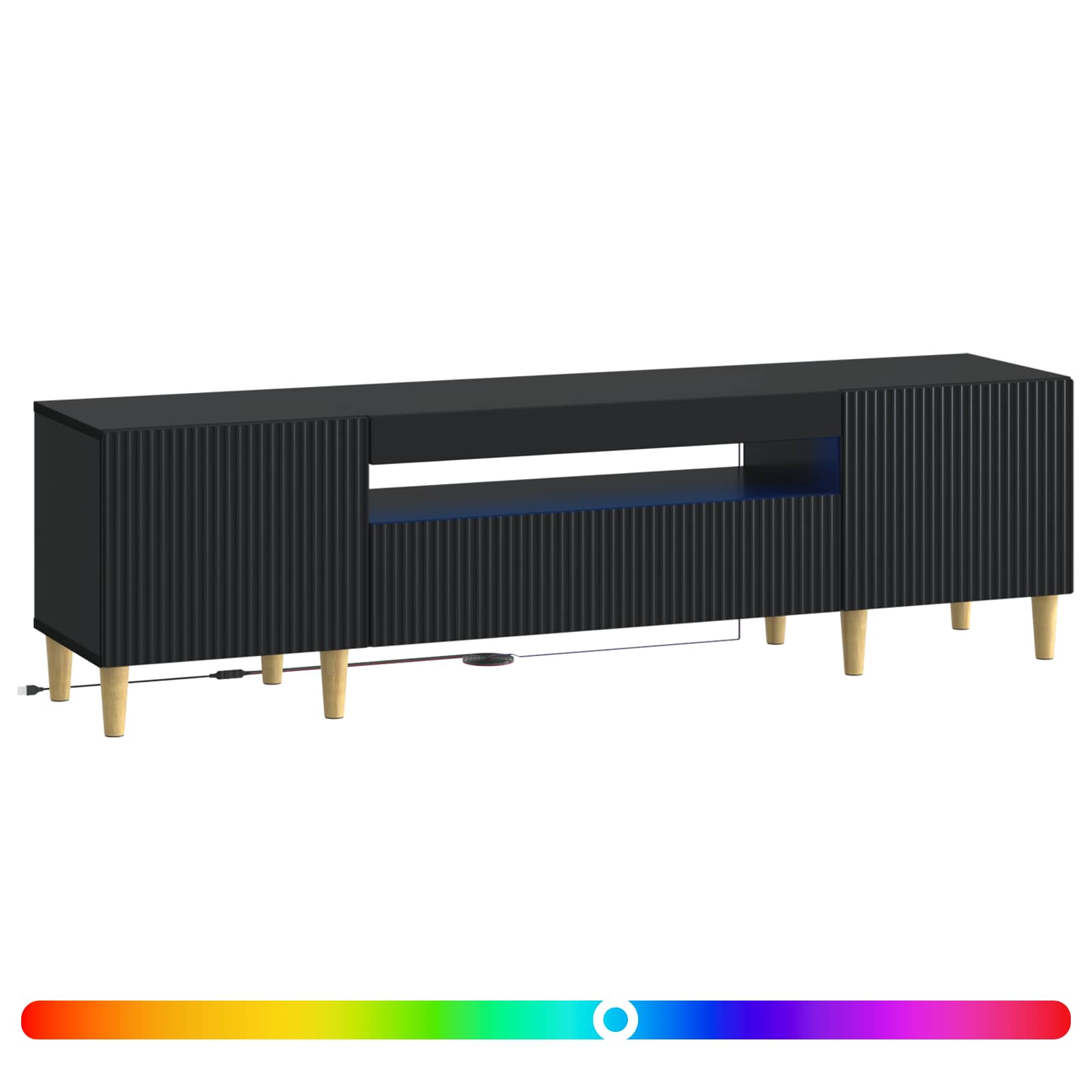 vidaXL LED tv-meubel Wit Bewerkt hout